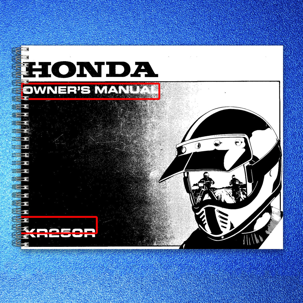 HONDA XR250R Owners Manual 1988 - BOUND - COVERS - XL FOLDOUT PAGES