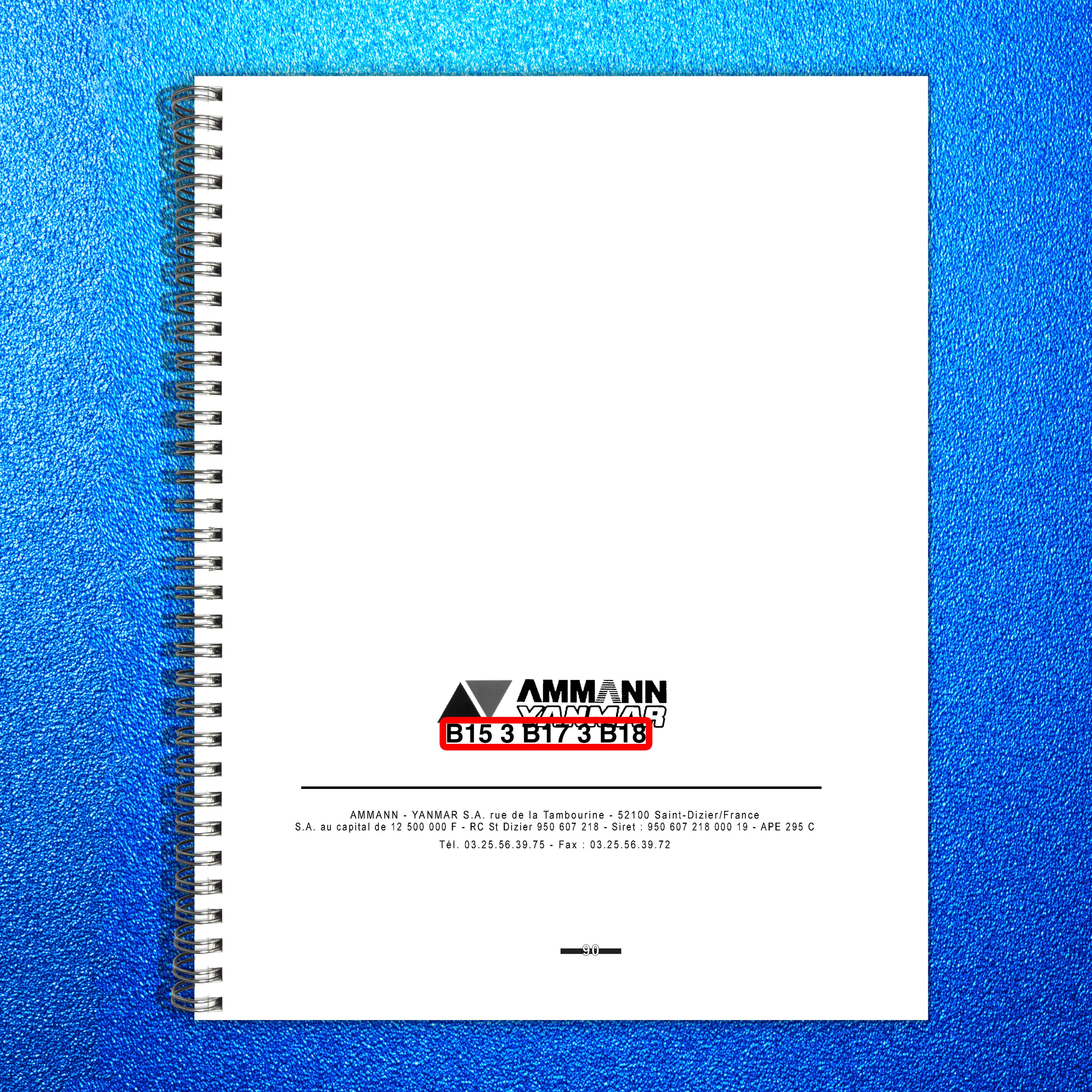 YANMAR B15-3 B17-3 B18 Mini Excavator Operators Manual - WIRE BOUND - COVERS