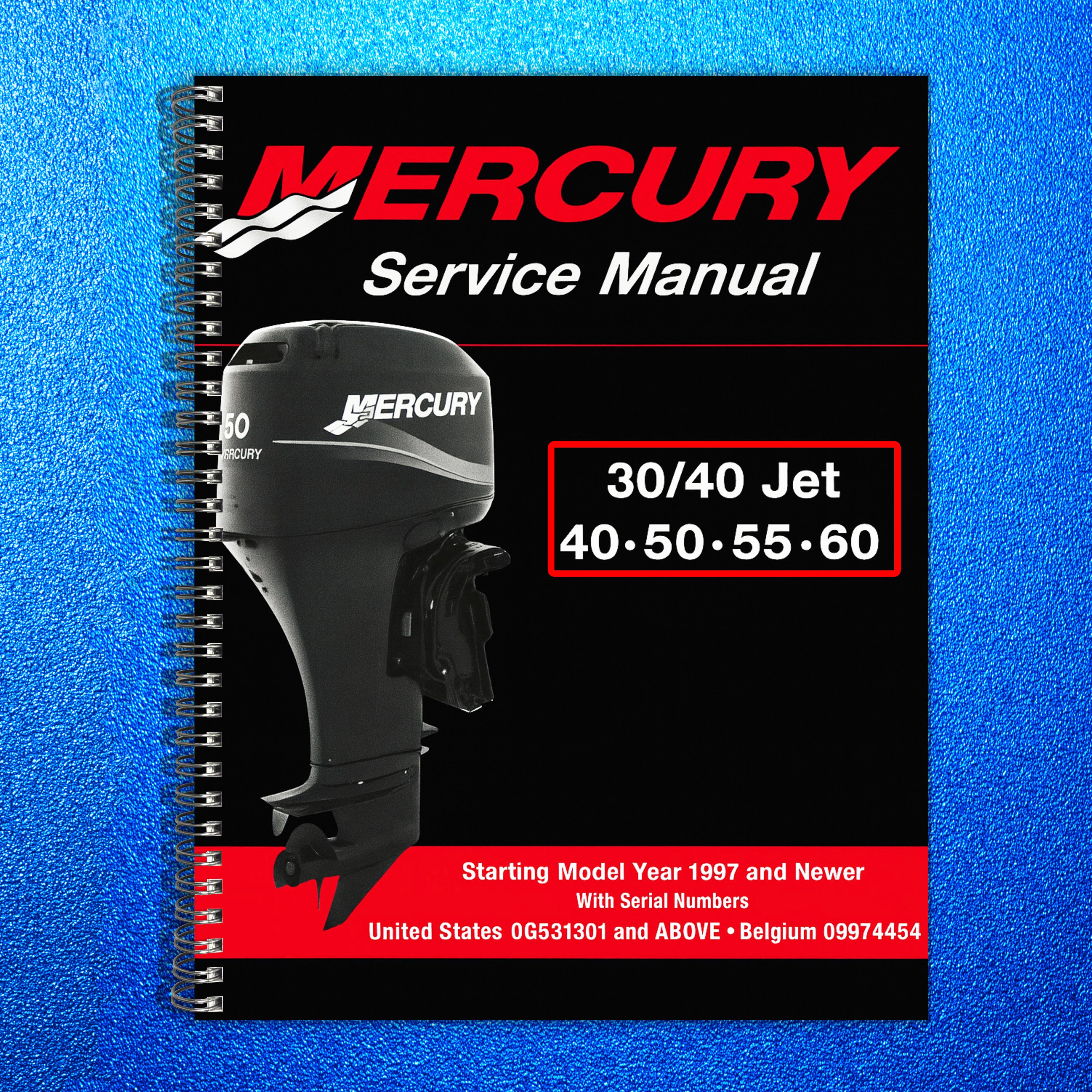MERCURY 30 40 Jet 40 50 55 60 90 SERVICE MANUAL - WIRE BOUND - TOUGH COVERS