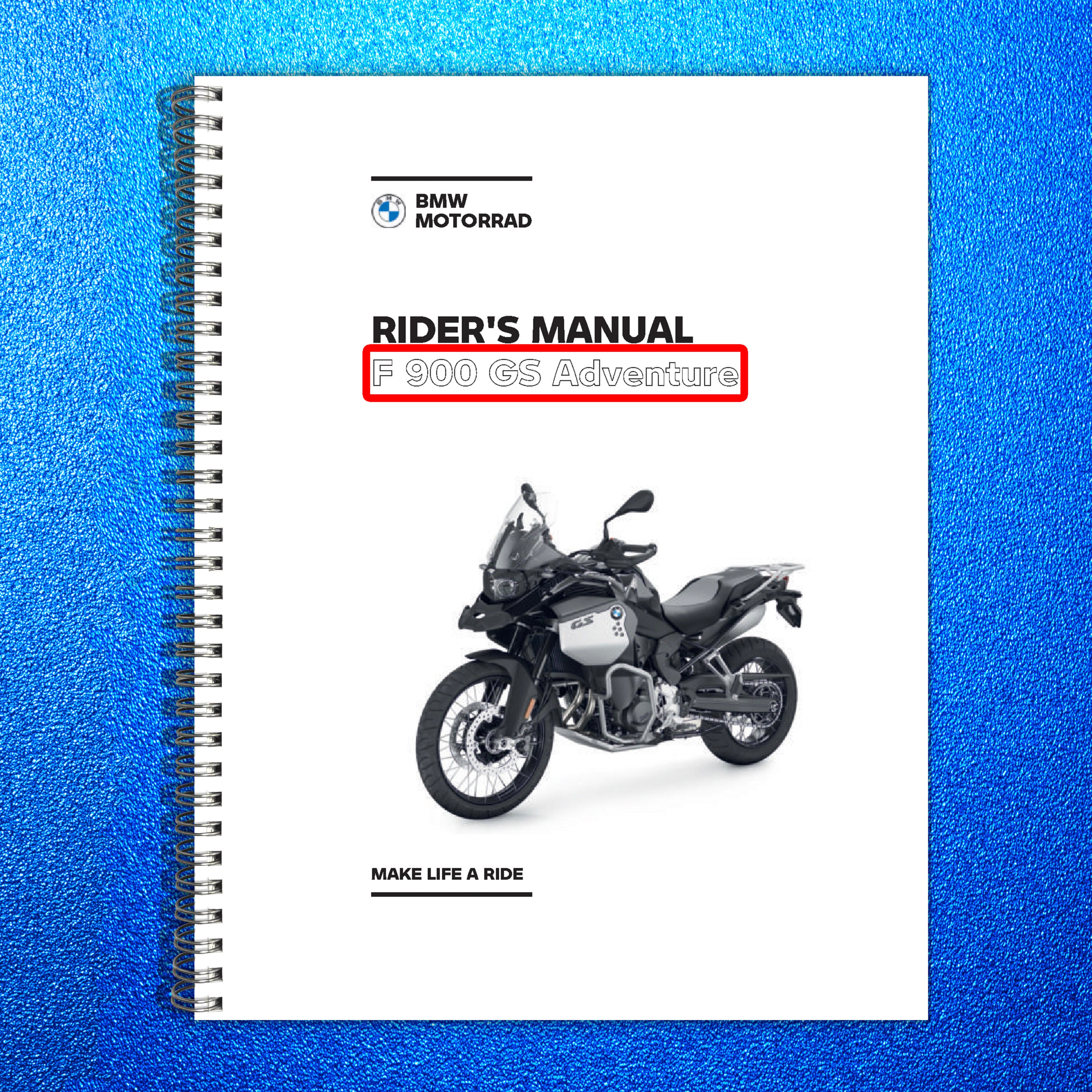 BMW F 900 GS Adventure Riders Manual 2026 - STEEL WIRE BOUND - PROTECTIVE COVERS