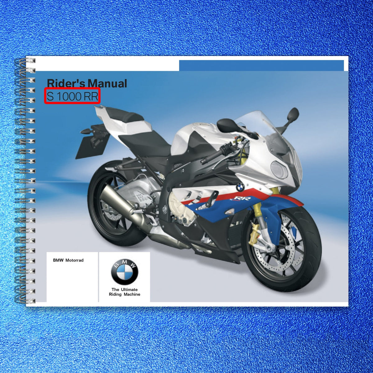 BMW S 1000 RR Riders Manual 2012 - STEEL WIRE BOUND - PROTECTIVE COVERS