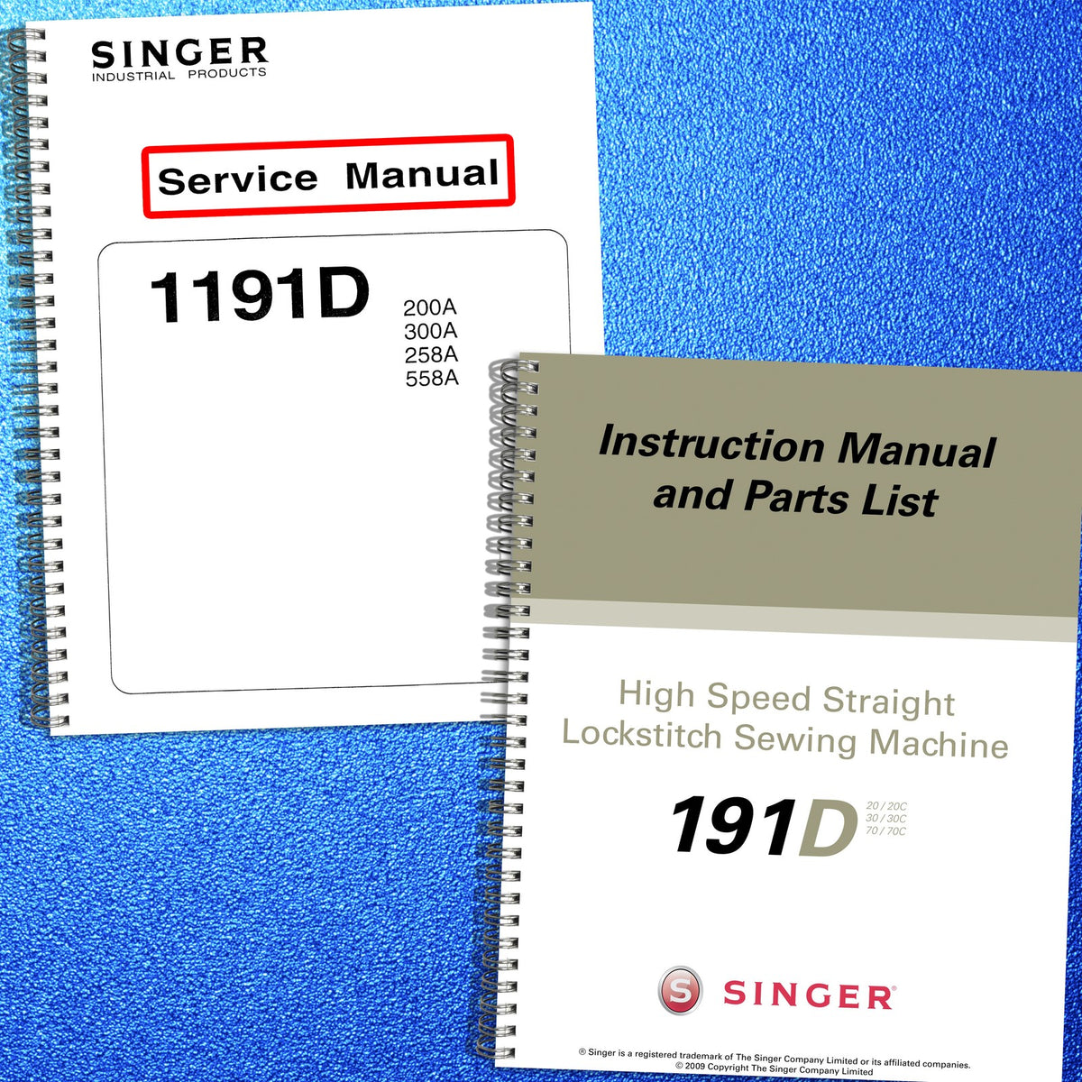 SINGER 1191D 200A 300A 258A 558A 191D Service & Operators Manuals BUNDLE