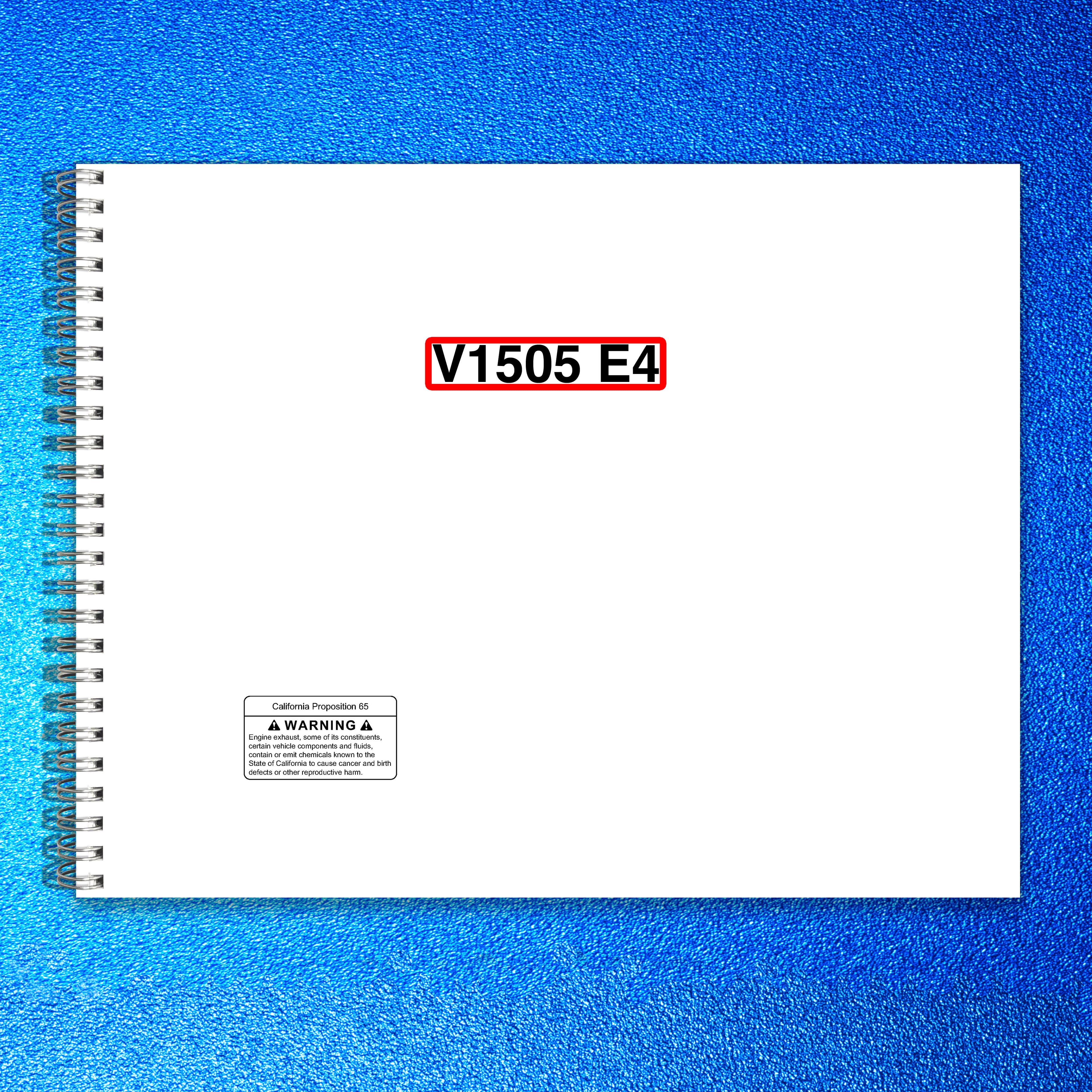 KUBOTA V1505-T-E4 Engine Operators Manual - STEEL WIRE BOUND - PROTECTIVE COVERS