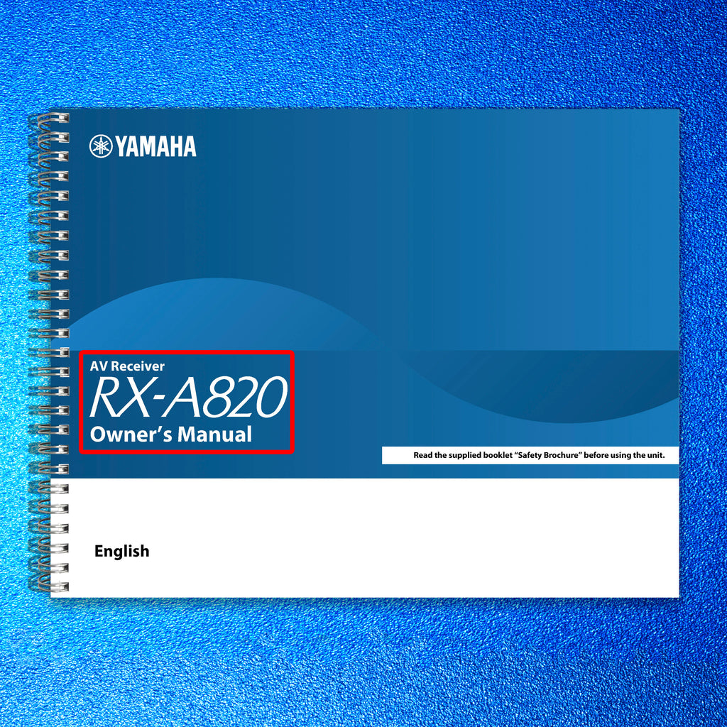 YAMAHA RX-A820 AV Receiver Owners Manual - STEEL WIRE BOUND PROTECTIVE COVERS