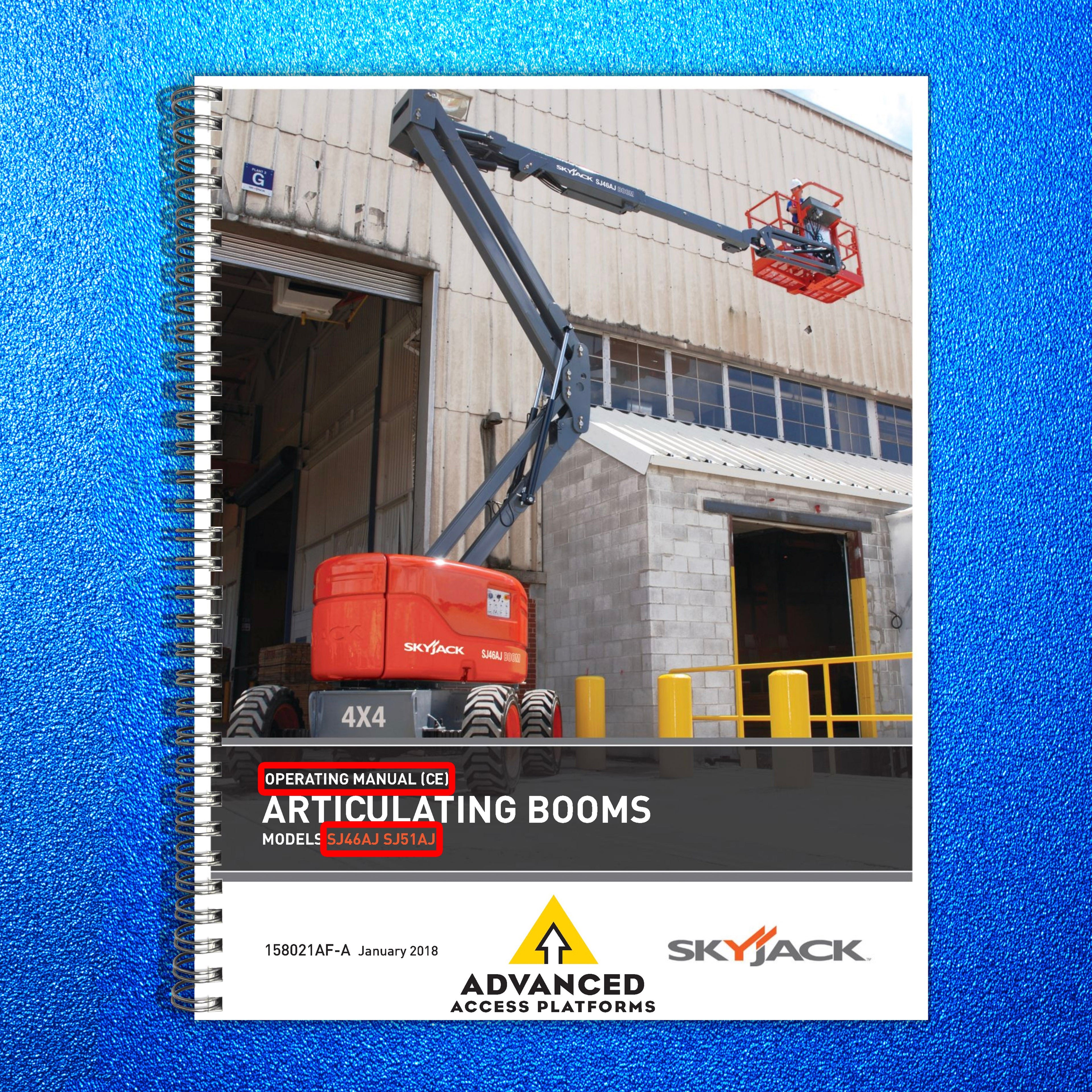 SKYJACK SJ46AJ SJ51AJ Articulating Boom Operators Manual 2018 - WIRE BOUND