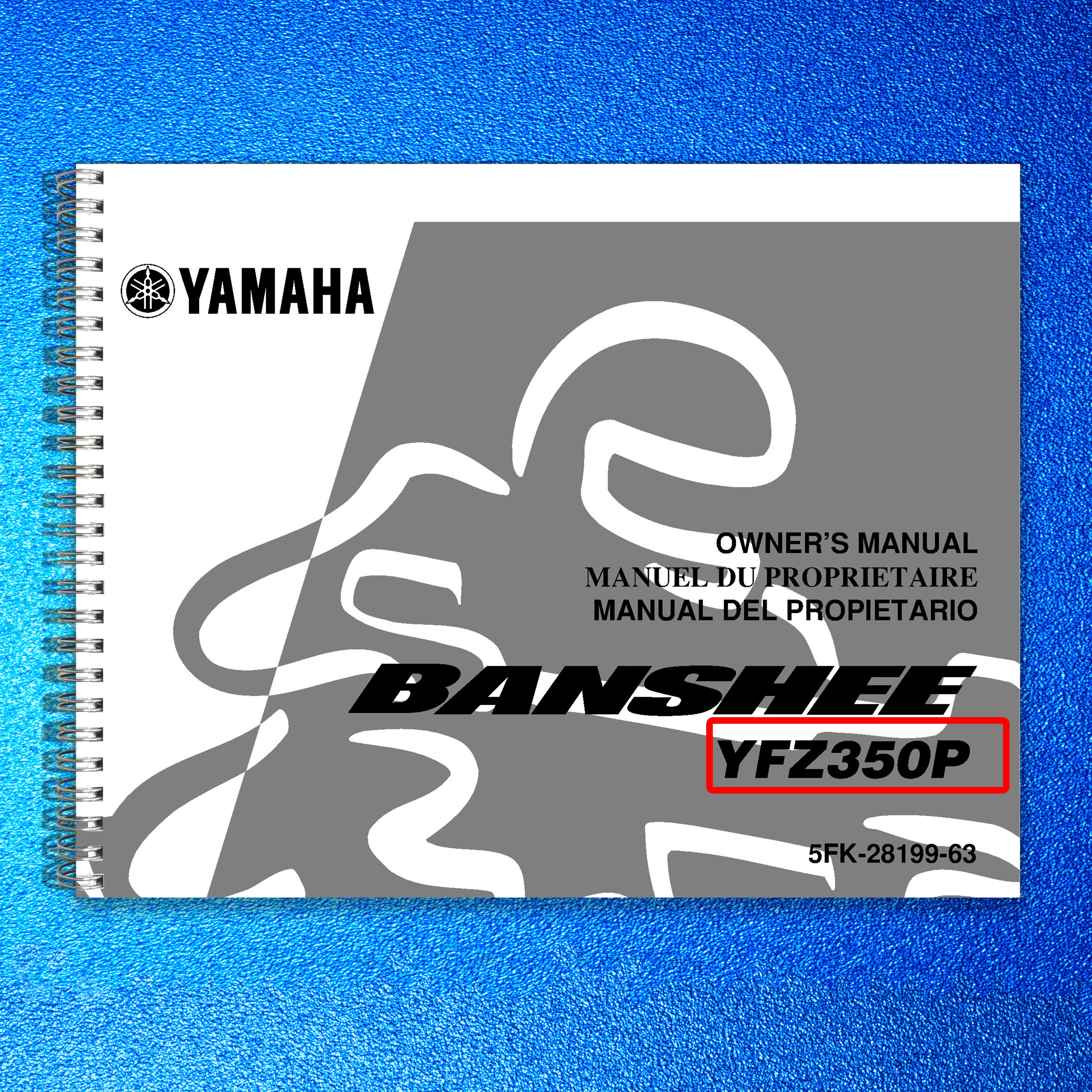 YAMAHA YFZ350P Banshee Owners Manual 2002 - STEEL WIRE BOUND - PROTECTIVE COVERS