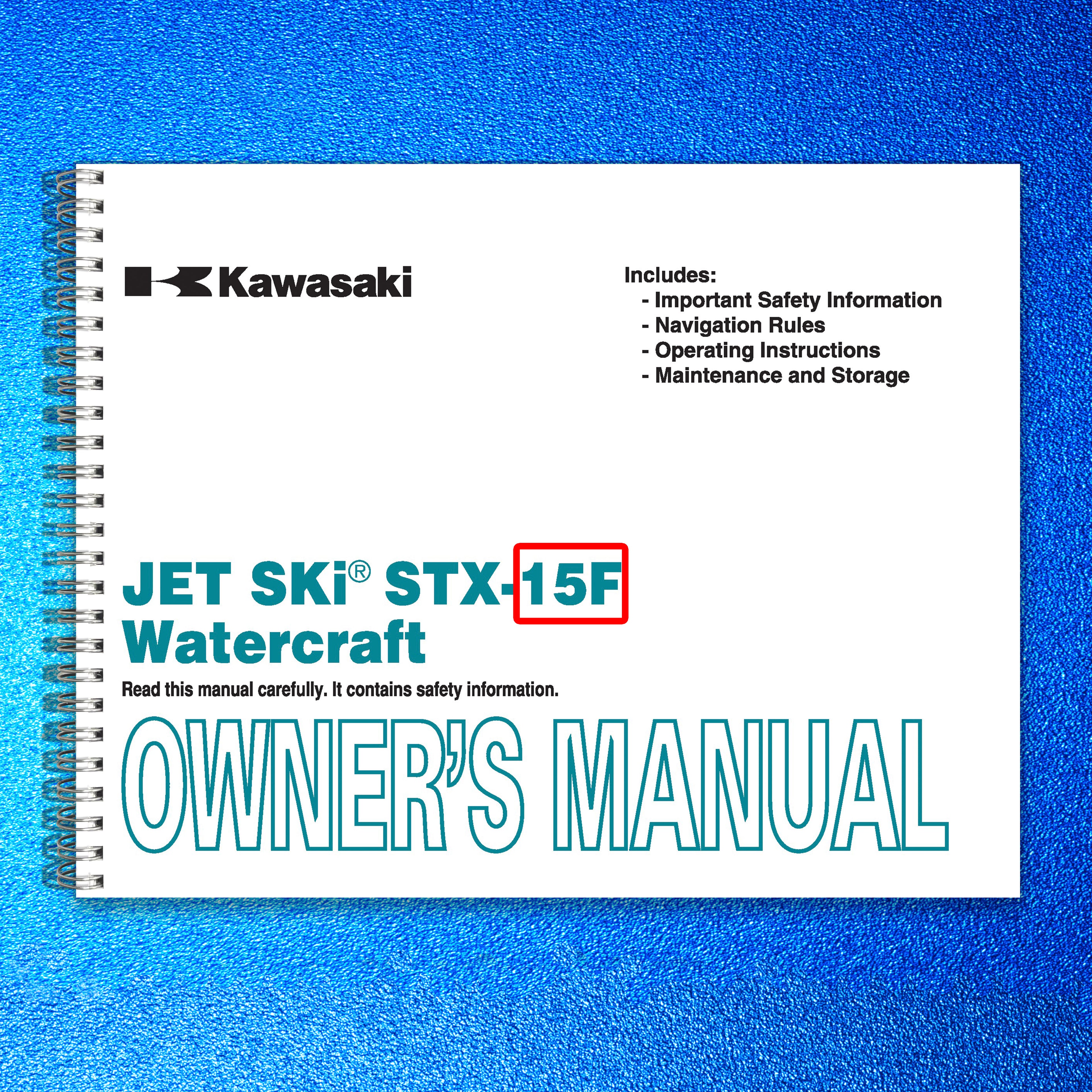 KAWASAKI JET SKI STX-15F Owners Manual 2008 - STEEL WIRE BOUND - TOUGH COVERS