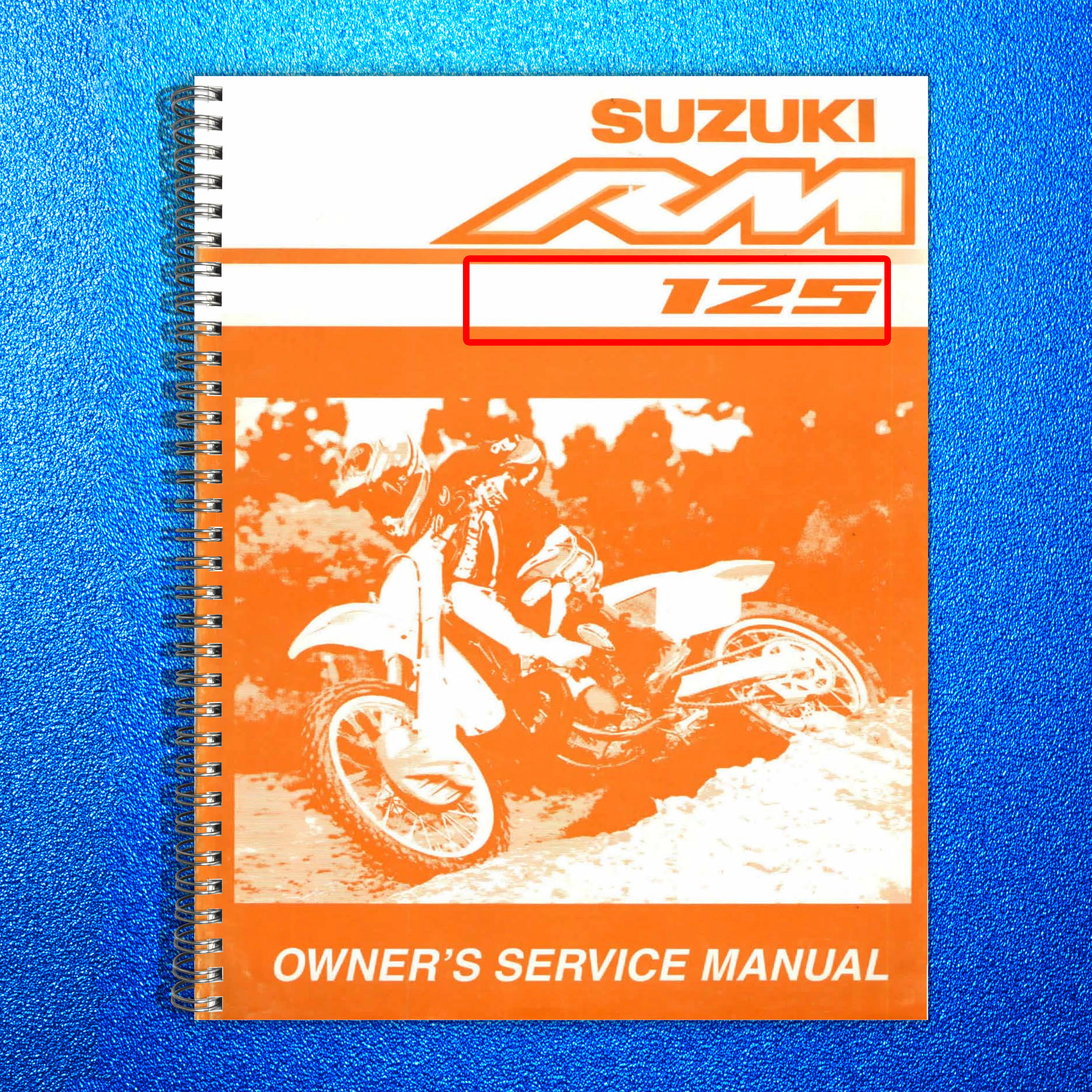 SUZUKI RM125 Owners Service Manual 2001 - STEEL WIRE BOUND - PROTECTIVE COVERS