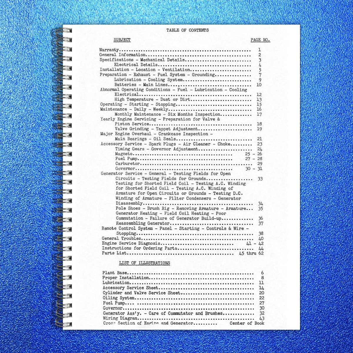 ONAN W3S 19 Generator Set Operators And Service Manual 1945 - WIRE BOUND