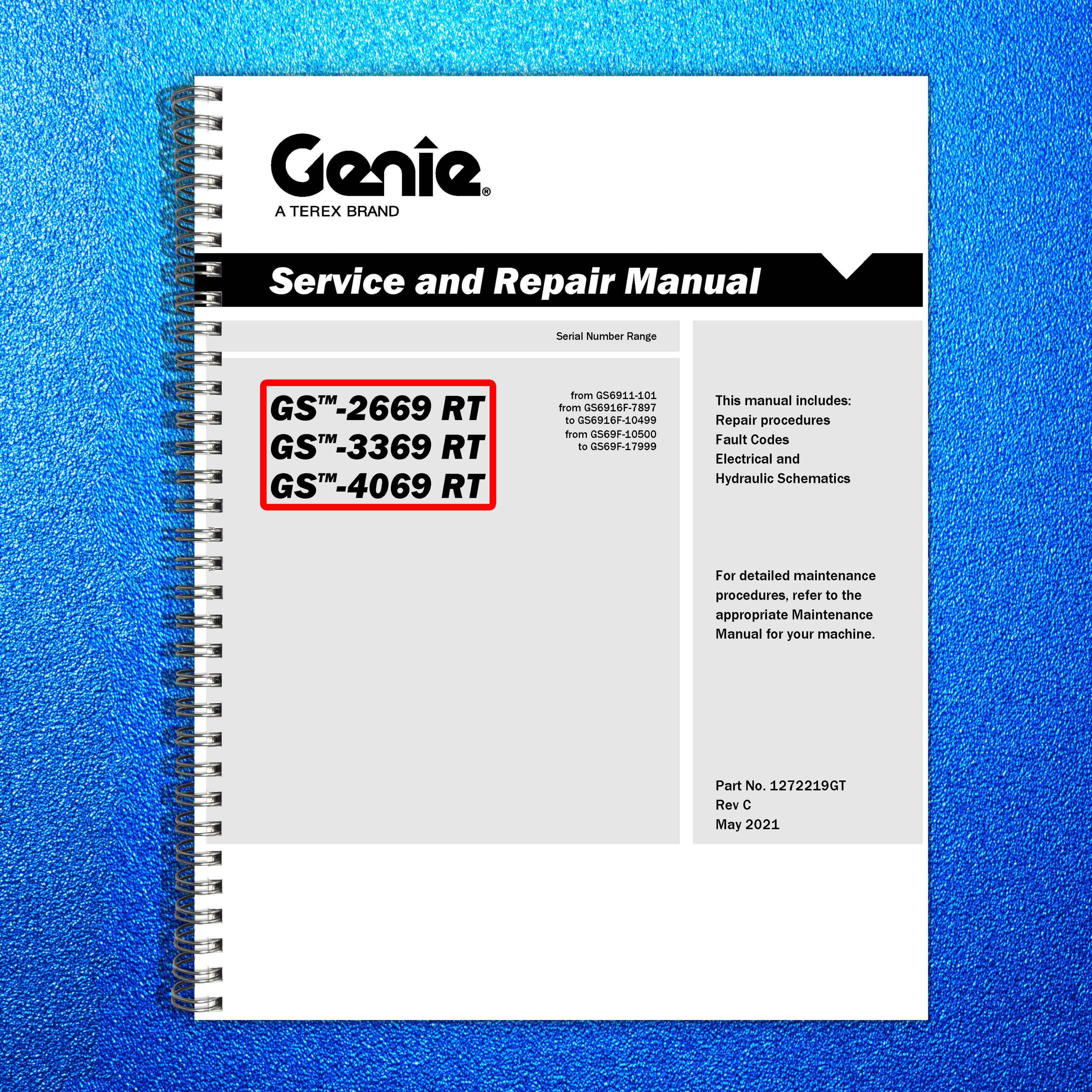 GENIE GS-2669 RT Scissor Lift Service And Repair Manual, BOUND, COVERS, FOLDOUTS