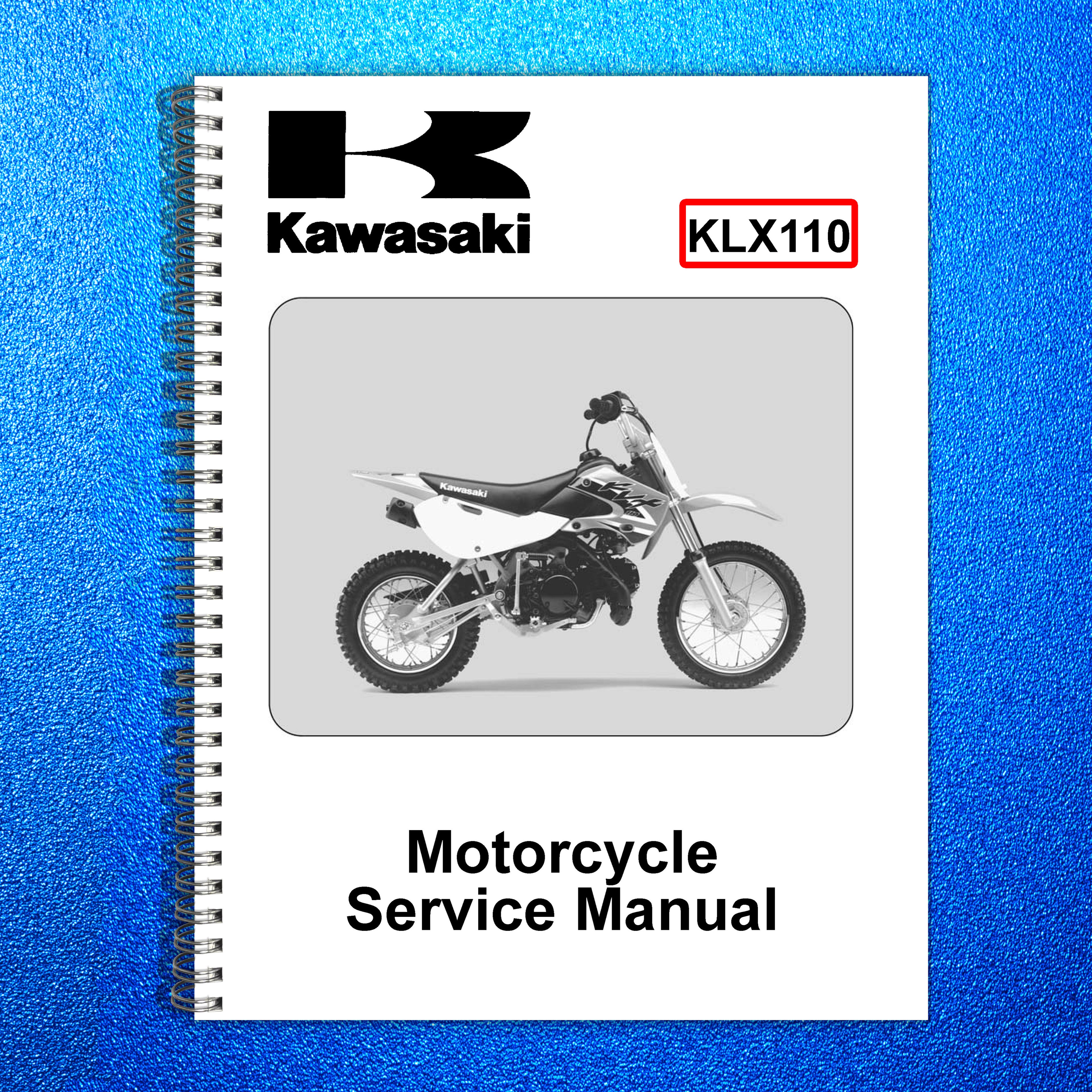 KAWASAKI KLX110 Motorcycle Service Manual - STEEL WIRE BOUND - PROTECTIVE COVERS