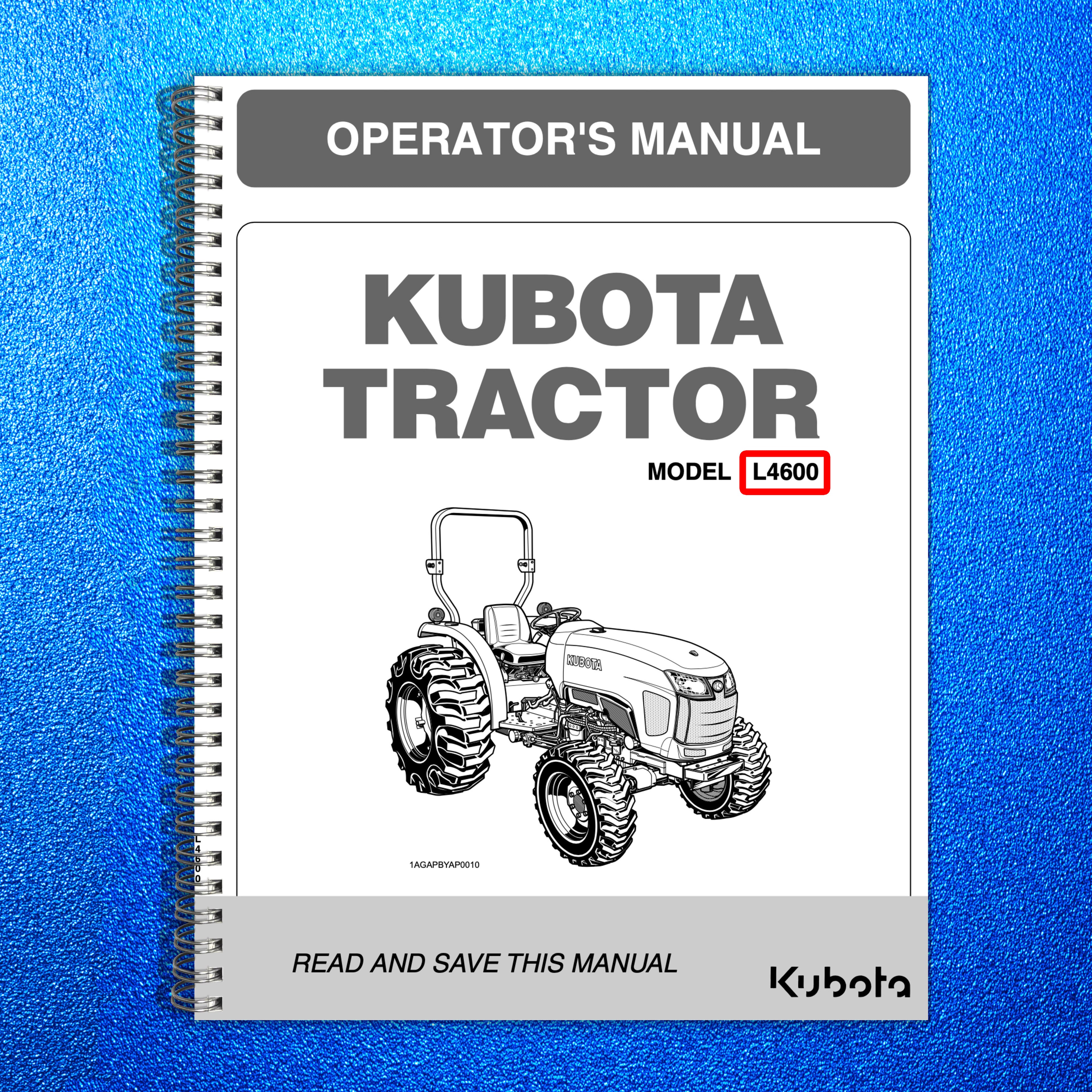 KUBOTA L4600 L4600HST OPERATORS MANUAL - STEEL WIRE BOUND - PROTECTIVE COVERS