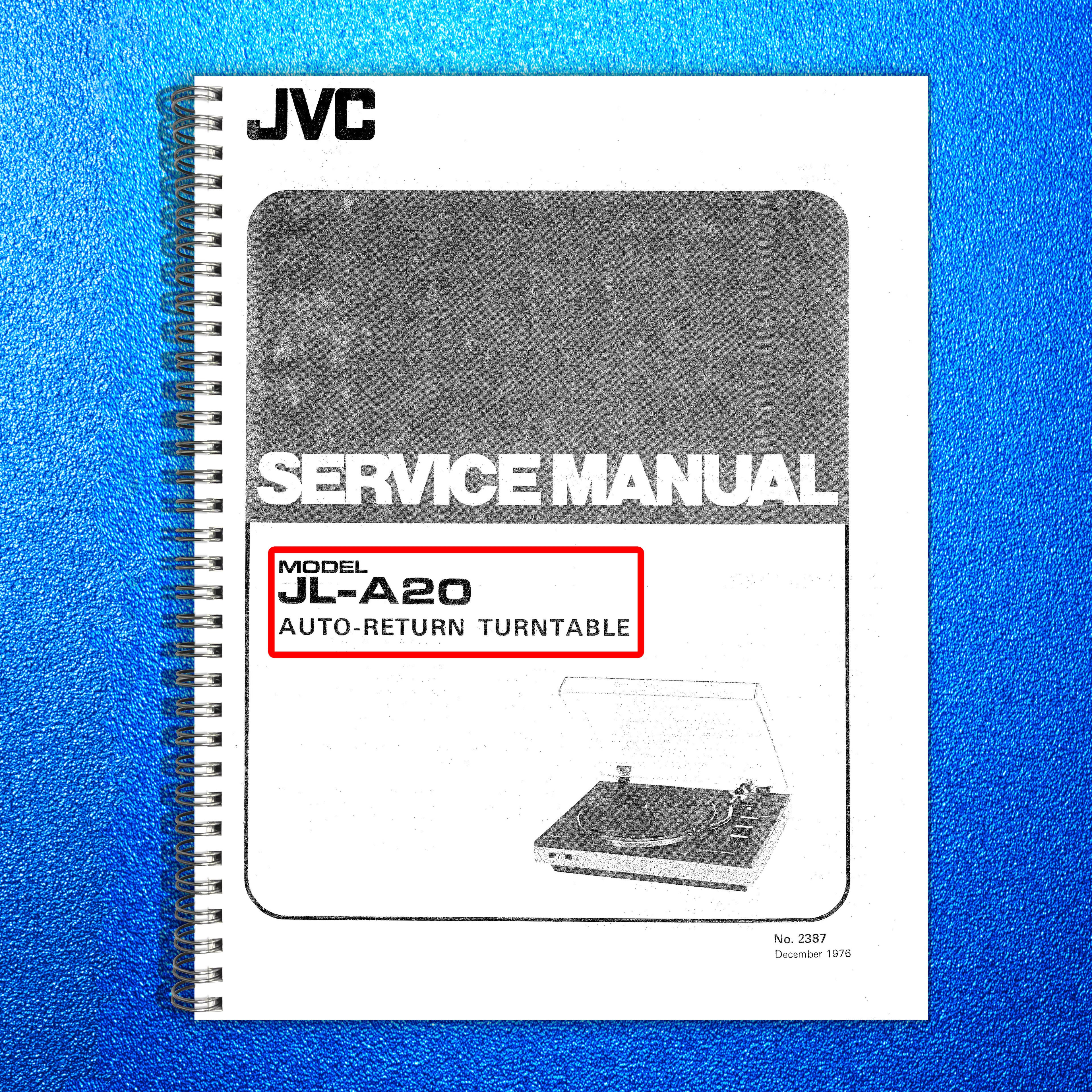 JVC JL-A20 Auto-Return Turntable Service Manual - WIRE BOUND - TOUGH COVERS