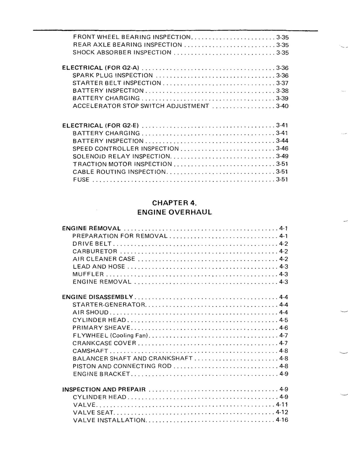YAMAHA G2 G9 Golf Cart Service Manual - STEEL WIRE BOUND - PROTECTIVE COVERS