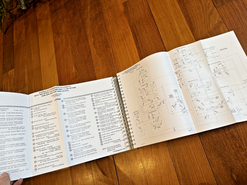 BOBCAT S250 TURBO HIGH FLOW SERVICE MANUAL - BOUND - TOUGH COVERS - XL FOLDOUTS