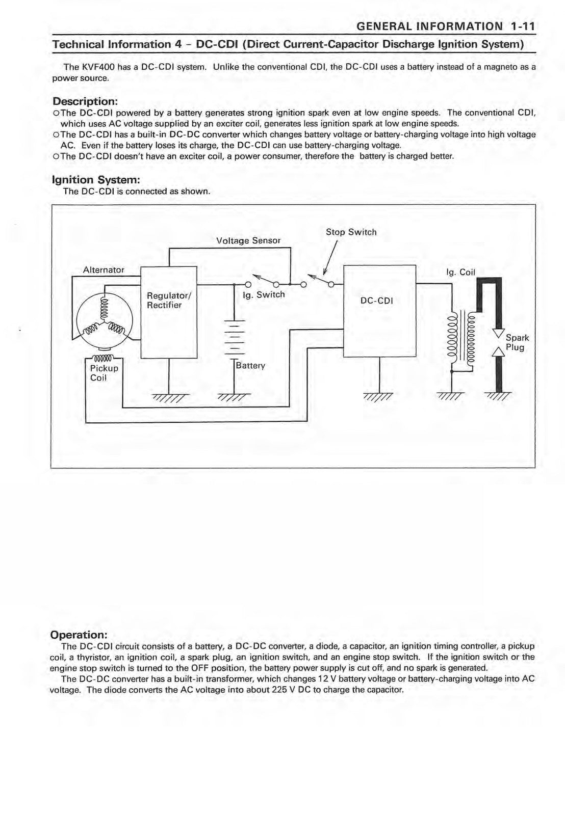 KAWASAKI Prairie 400 4X4 All Terrain Vehicle Service Manual - WIRE BOUND