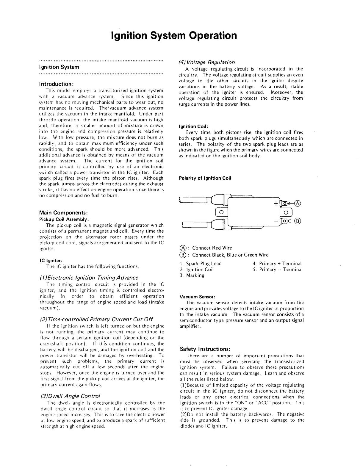 KAWASAKI ZN1300 Motorcycle Technical Training Manual 1984 - WIRE BOUND - COVERS