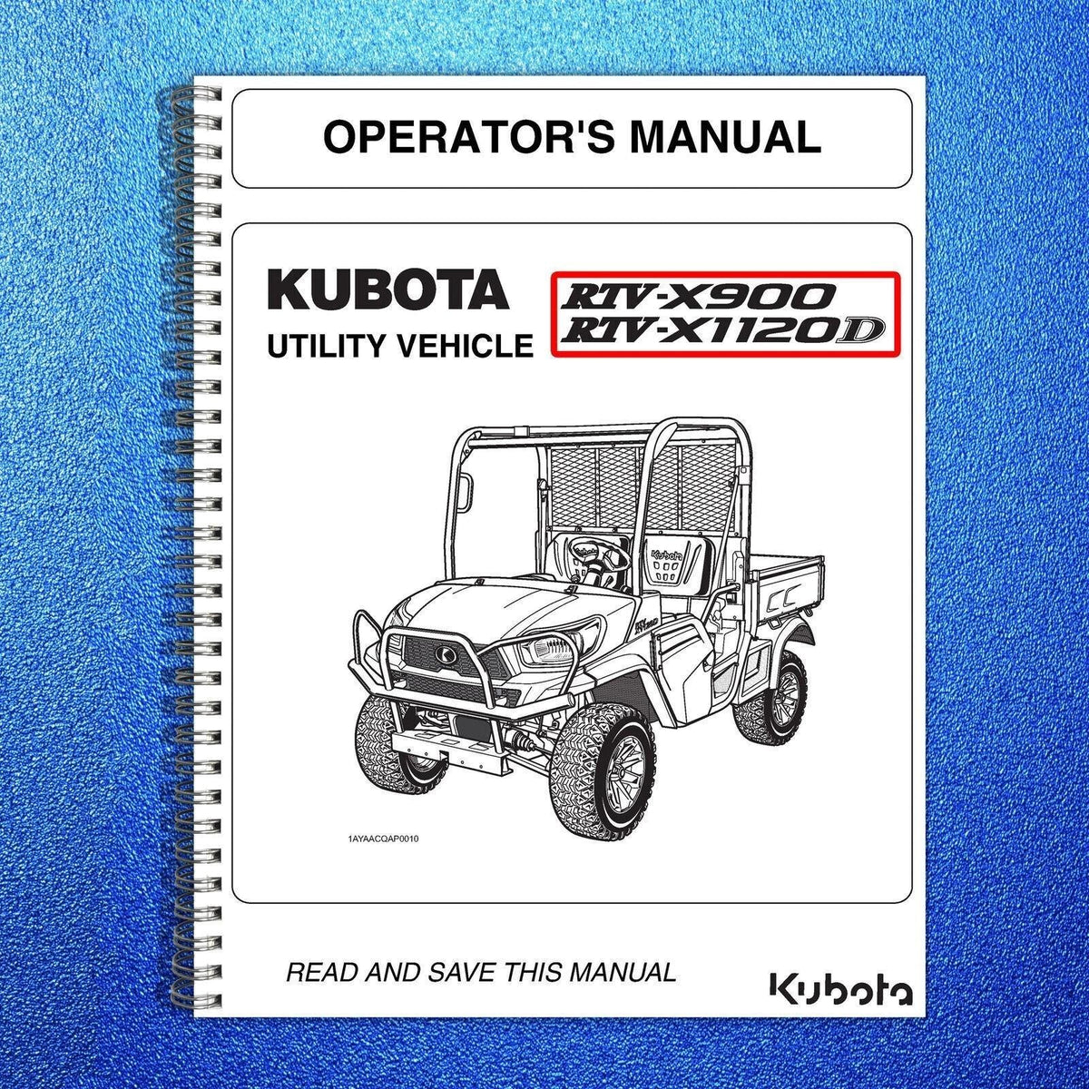 KUBOTA RTV-X900 BUNDLE: OPERATORS, WORKSHOP & PARTS MANUALS: 950 PG, XL FOLDOUTS