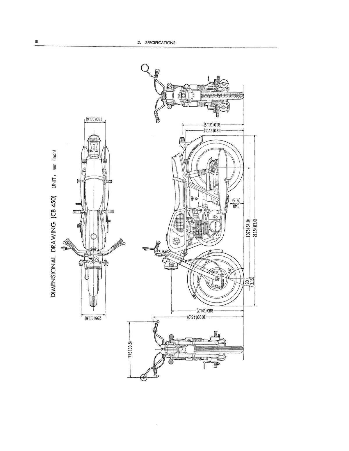 HONDA CB450 CL450 Motorcycle Factory Service Manual - WIRE BOUND - TOUGH COVERS