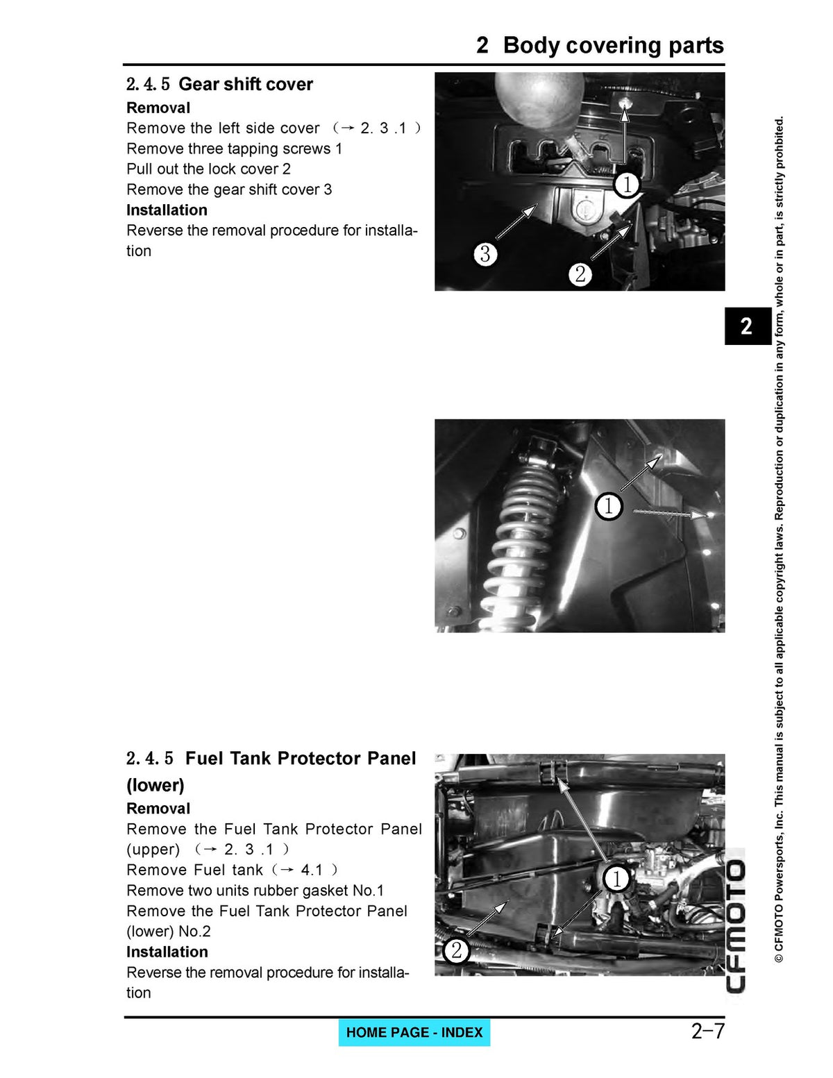CFMOTO CForce 400 CF400AU Service Manual 2021 - STEEL WIRE BOUND - TOUGH COVERS