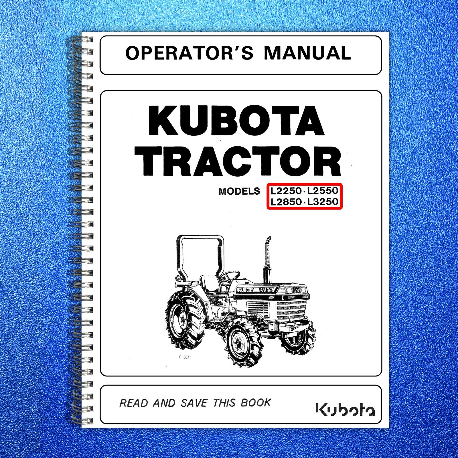 KUBOTA L2250 L2550 L2850 L3250 GST Workshop & Operators Manual BUNDLE