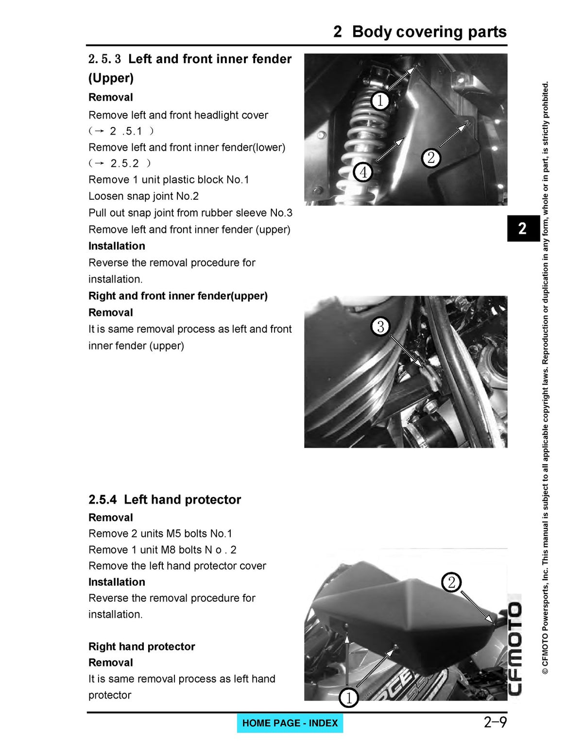 CFMOTO CForce 400 CF400AU Service Manual 2021 - STEEL WIRE BOUND - TOUGH COVERS