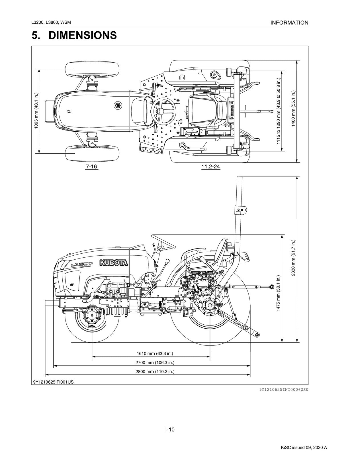 KUBOTA L3200 L3800 Tractor Workshop Manual 2011-2014 - BOUND - COVERS - FOLDOUTS