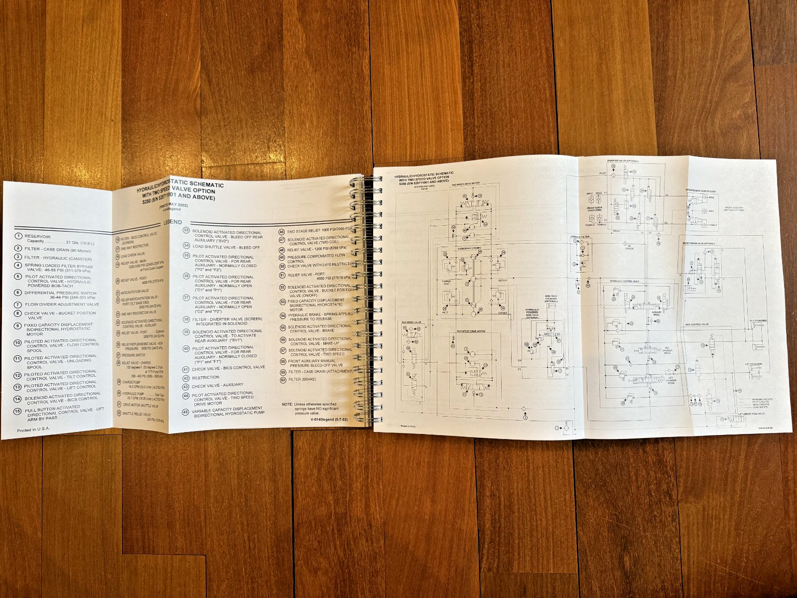 BOBCAT S250 TURBO HIGH FLOW SERVICE MANUAL - BOUND - TOUGH COVERS - XL FOLDOUTS