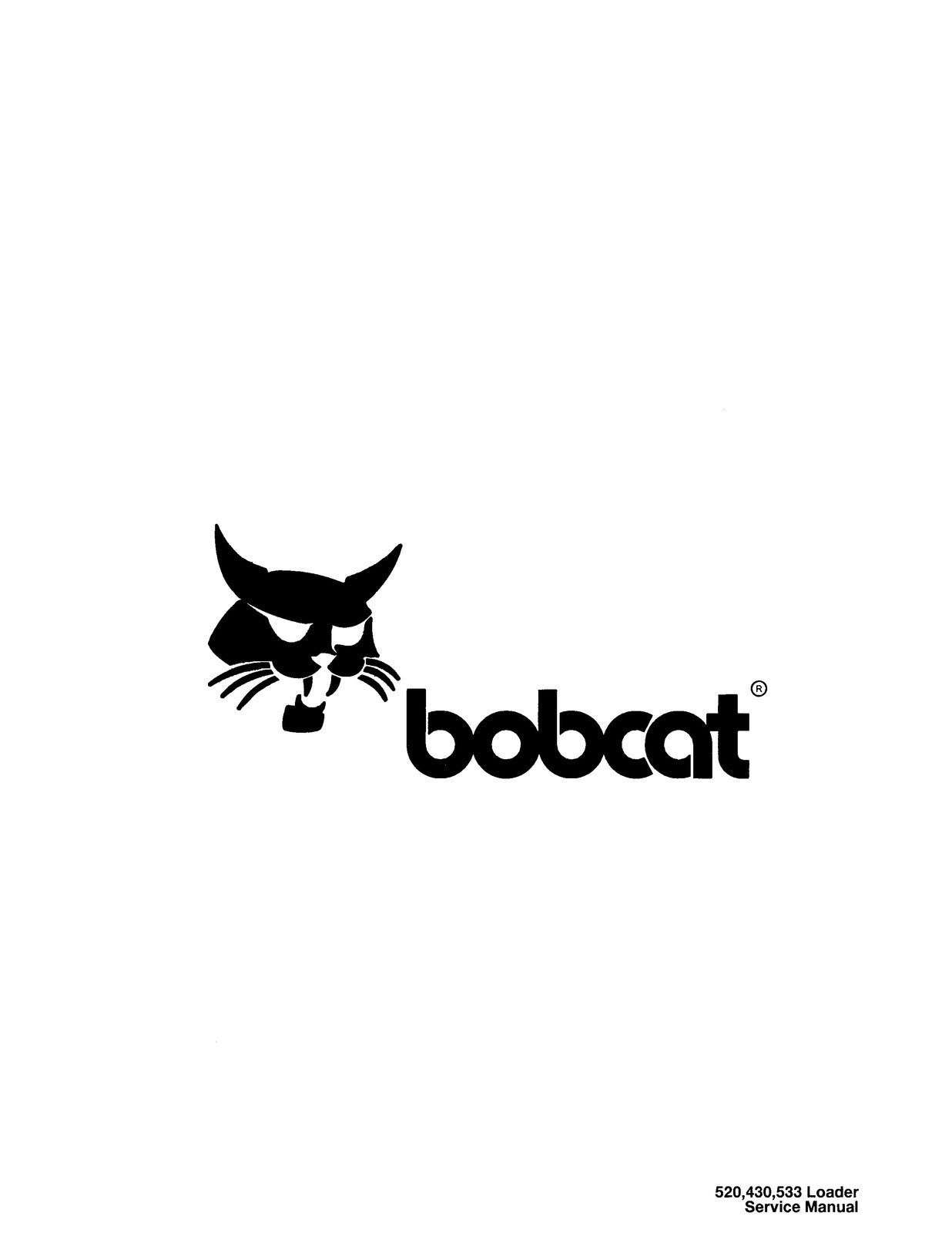 BOBCAT 520 530 533 Service Manual - BOUND - COVERS - XL FOLDOUT PAGES