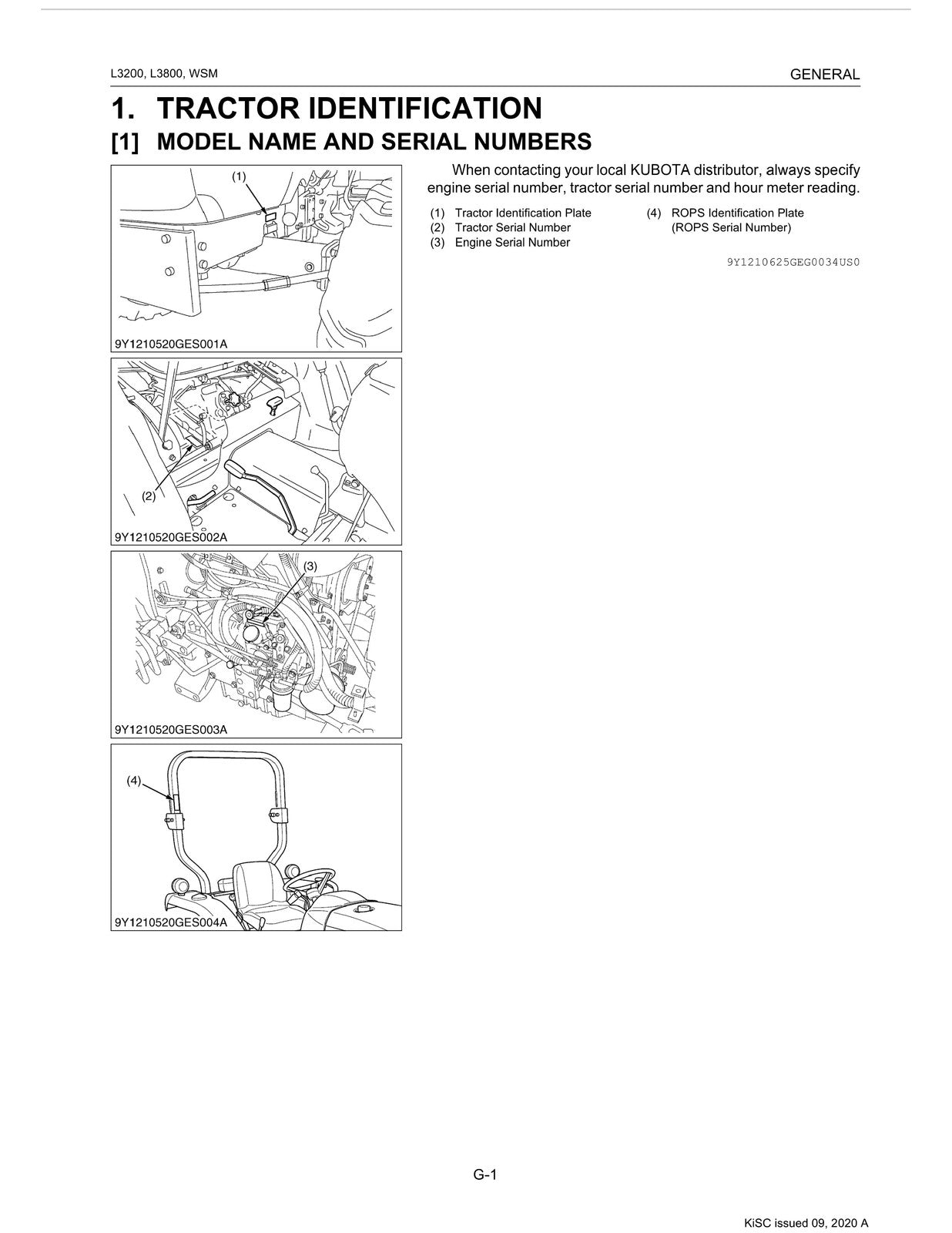 KUBOTA L3200 L3800 Tractor Workshop Manual 2011-2014 - BOUND - COVERS - FOLDOUTS