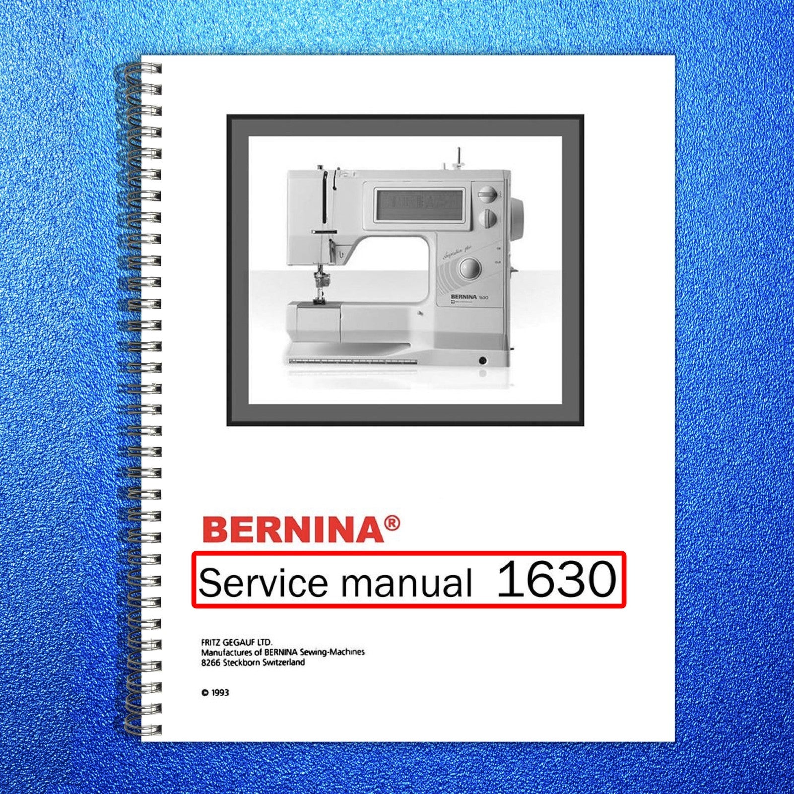 BERNINA 1630 1530 Operators & Service Manual BUNDLE - WIRE BOUND - TOUGH COVERS