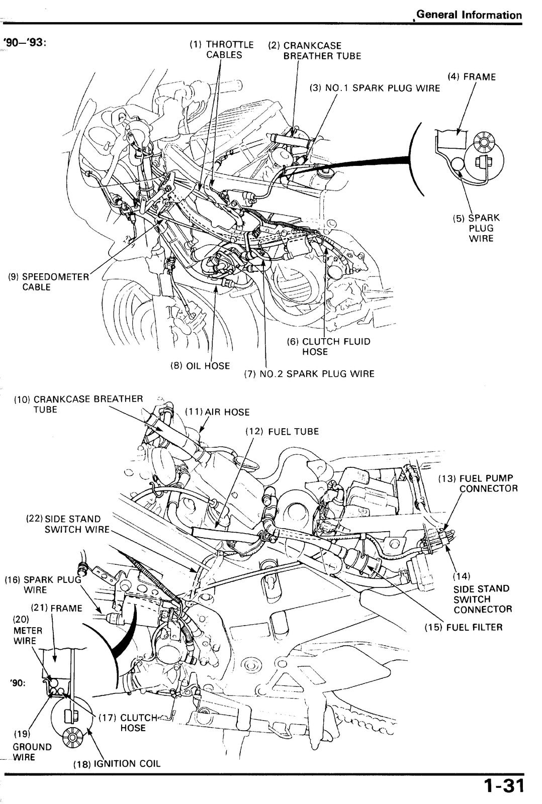 HONDA VFR750F Service Manual - BOUND - COVERS - XL FOLDOUT PAGES