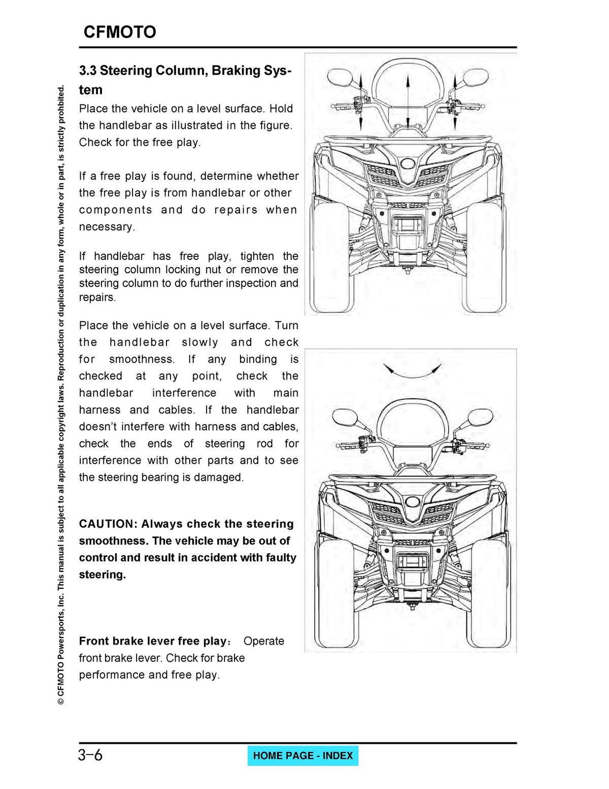 CFMOTO CForce 400 CF400AU Service Manual 2021 - STEEL WIRE BOUND - TOUGH COVERS