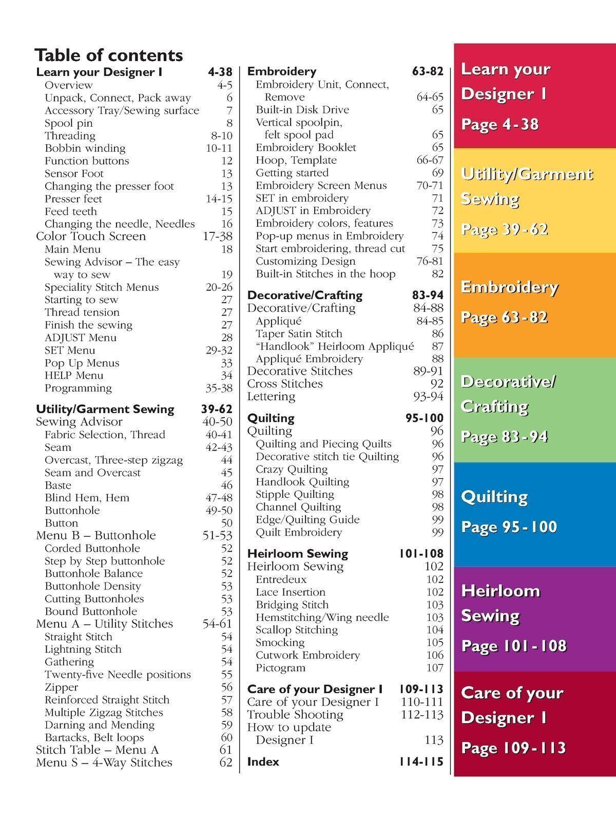 HUSQVARNA Viking Designer 1 User Guide Owner's Manual - COLOR - STEEL WIRE BOUND