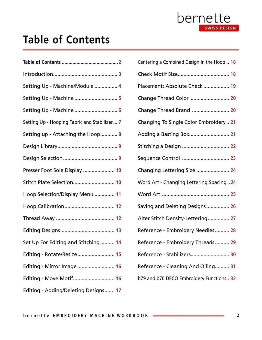 BERNINA Bernette B79 B70 DECO Embroidery Workbook Manual - TOUGH WIRE BINDING
