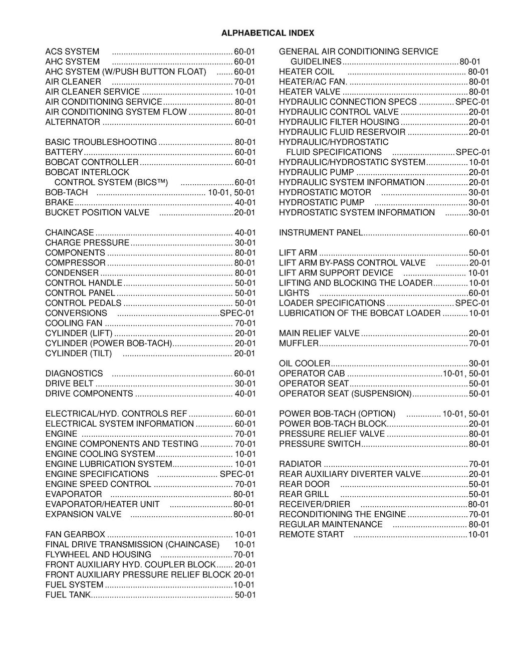 BOBCAT 773 High Flow Turbo G Series Service Manual - WIRE BOUND COVERS FOLDOUTS