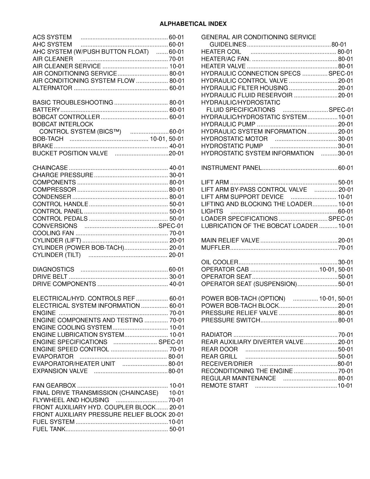 BOBCAT 773 High Flow Turbo G Series Service Manual - WIRE BOUND COVERS FOLDOUTS