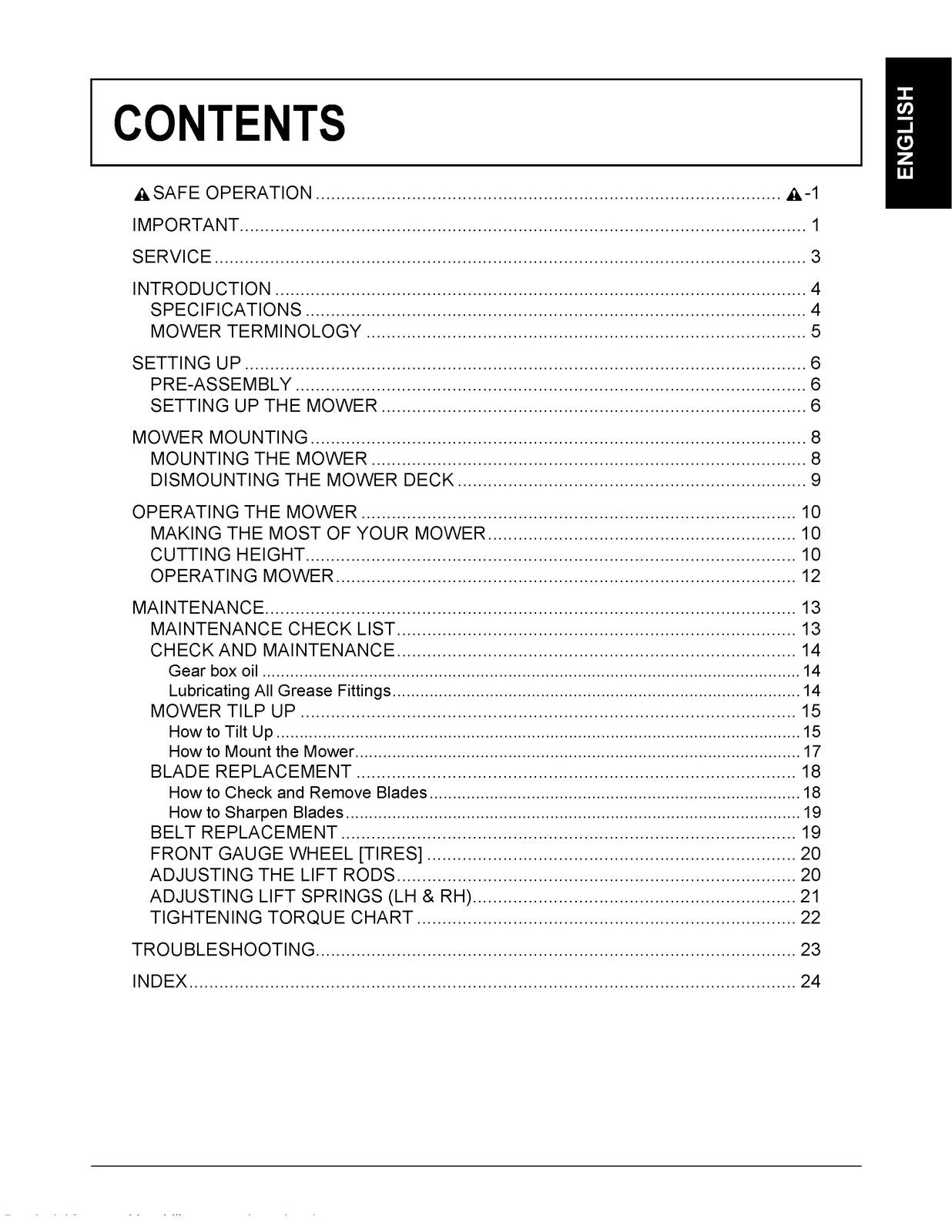 KUBOTA RCK72P-F39 RCK60P-F39 MOWER OPERATORS MANUAL - WIRE BOUND TOUGH COVERS