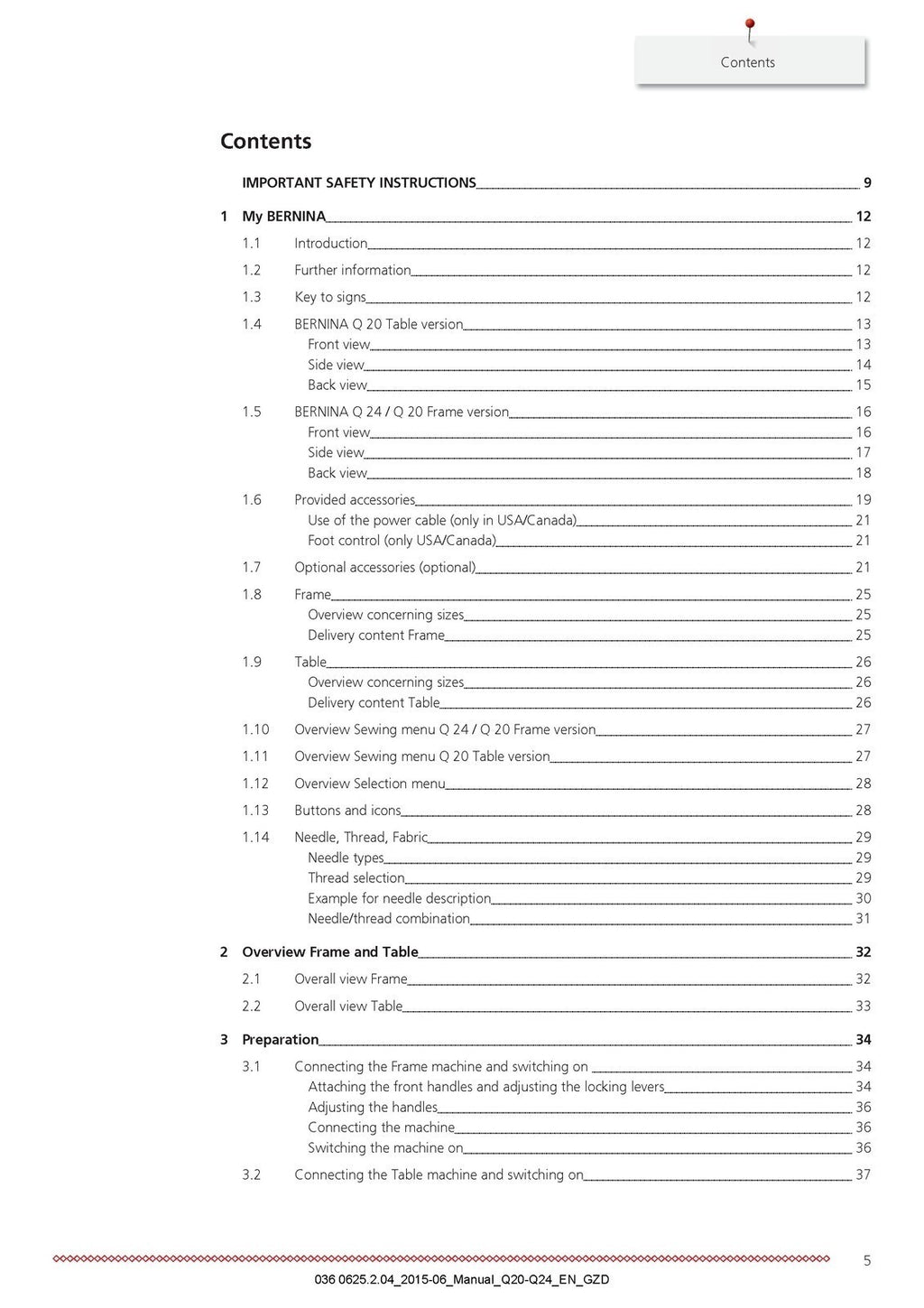BERNINA Q 24 Q 20 Q24 Q20 User Manual - STEEL WIRE BOUND - PROTECTIVE COVERS