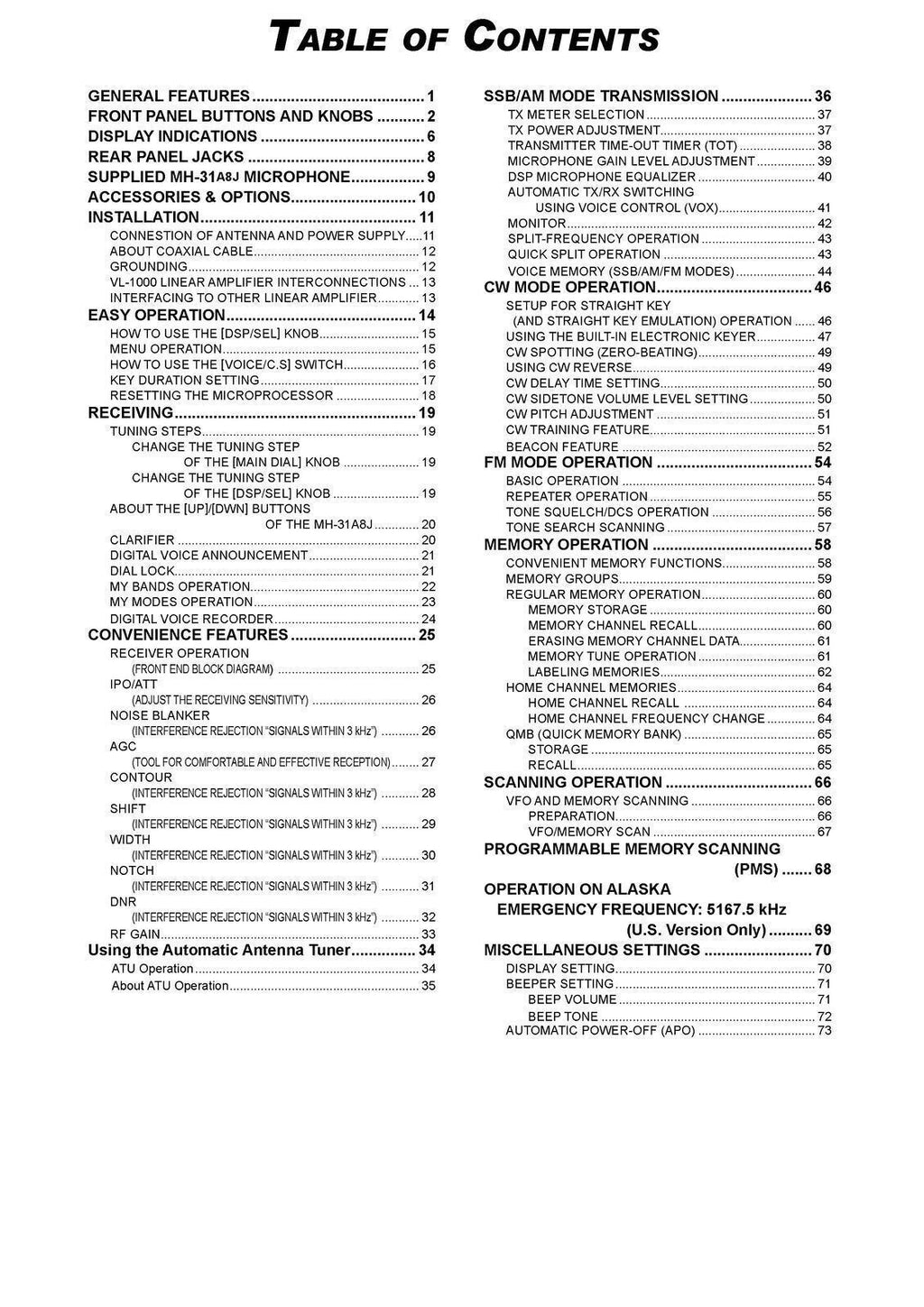 YAESU FT-450D Transceiver Operation Manual Operation Guide - TOUGH WIRE BINDING