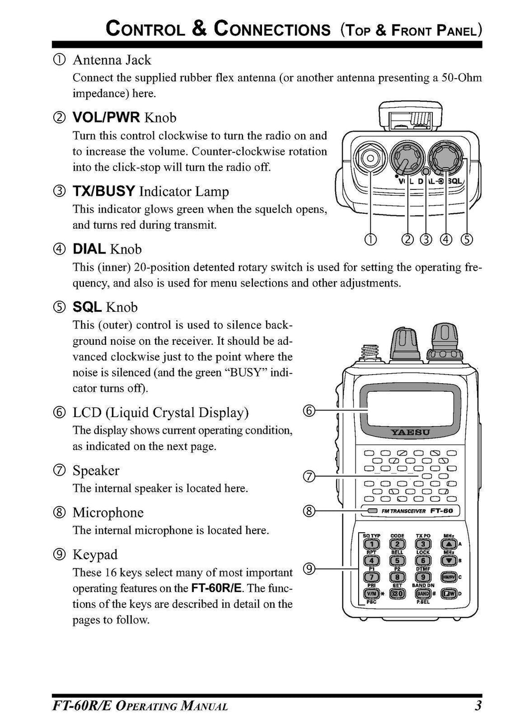 Yaesu FT-60R/E Transceiver Instruction Owner's User Manual Operating Guide