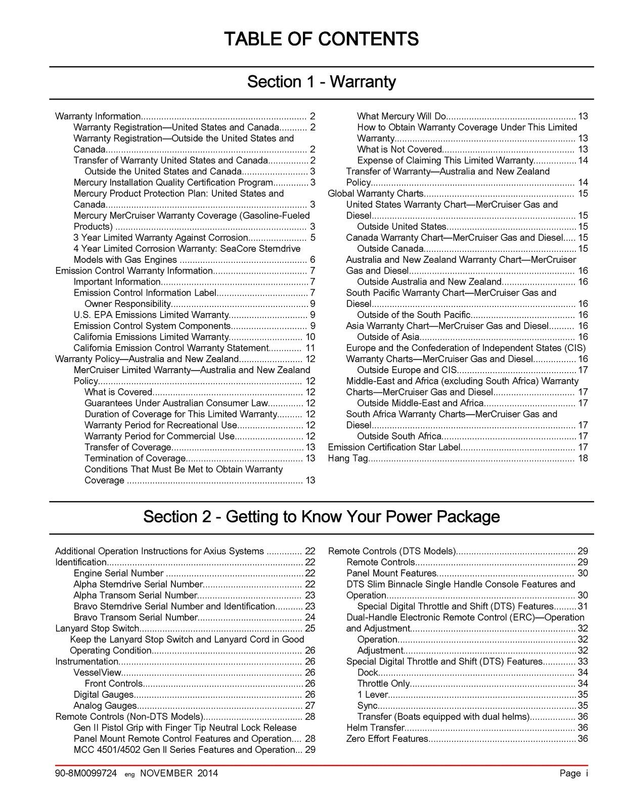 MERCURY 4.3 5.0 MPI SeaCore ECT MERCRUISER OPERATION MANUAL - WIRE BOUND, COVERS