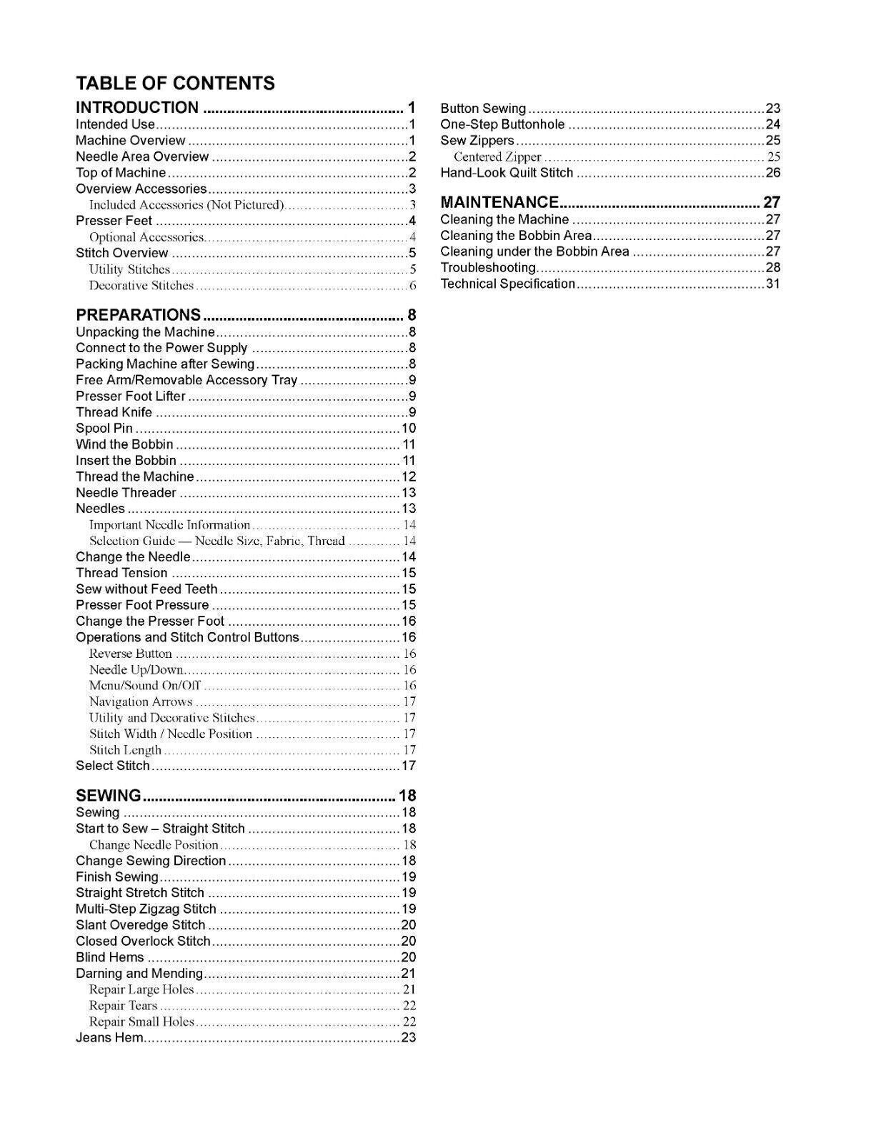 SINGER HD 6600C & HD 6605C Sewing Machine User Manual Owners Instruction Guide