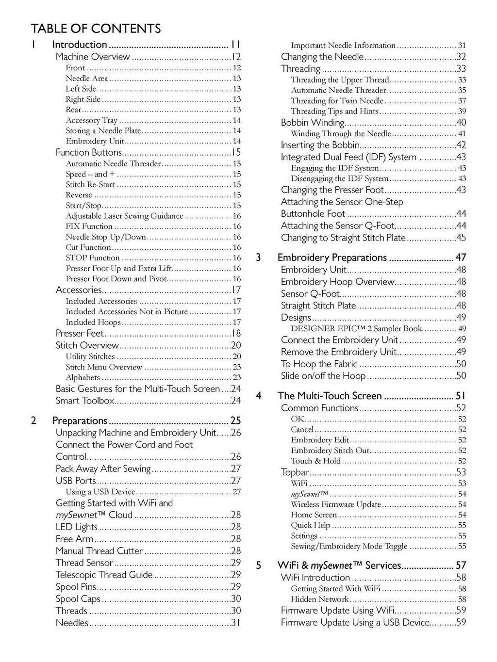 Husqvarna DESIGNER EPIC 2 User's Guide Manual, Color, TOUGH WIRE BINDING
