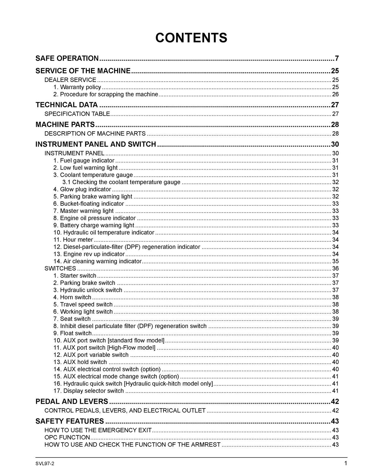 KUBOTA SVL97-2 TRACK LOADER OPERATORS MANUAL - STEEL WIRE BOUND - TOUGH COVERS