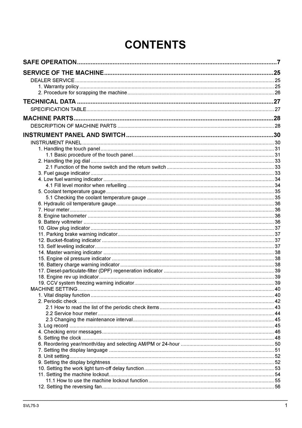 KUBOTA SVL75-3 TRACK LOADER OPERATORS MANUAL - STEEL WIRE BOUND - TOUGH COVERS