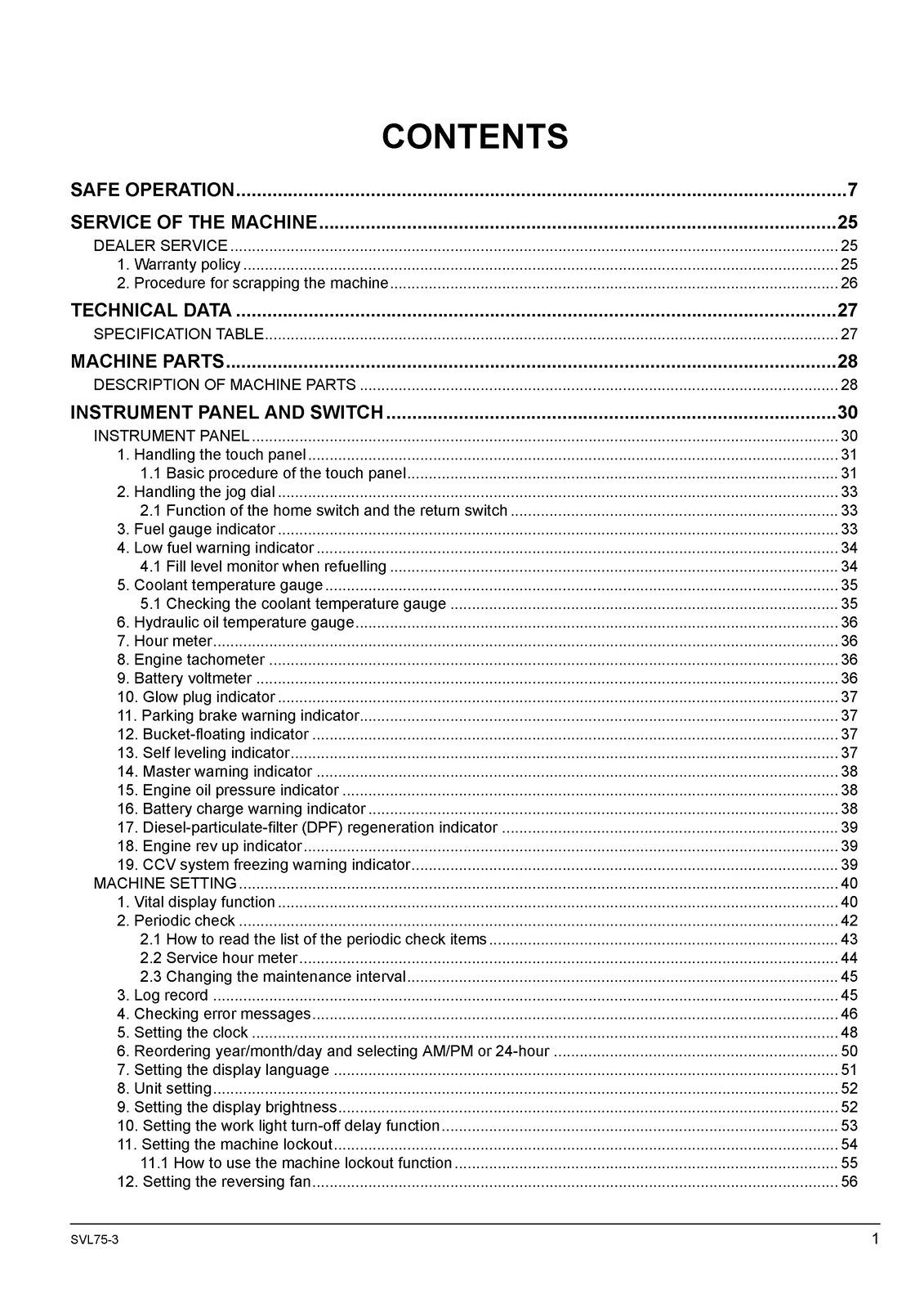 KUBOTA SVL75-3 TRACK LOADER OPERATORS MANUAL - STEEL WIRE BOUND - TOUGH COVERS