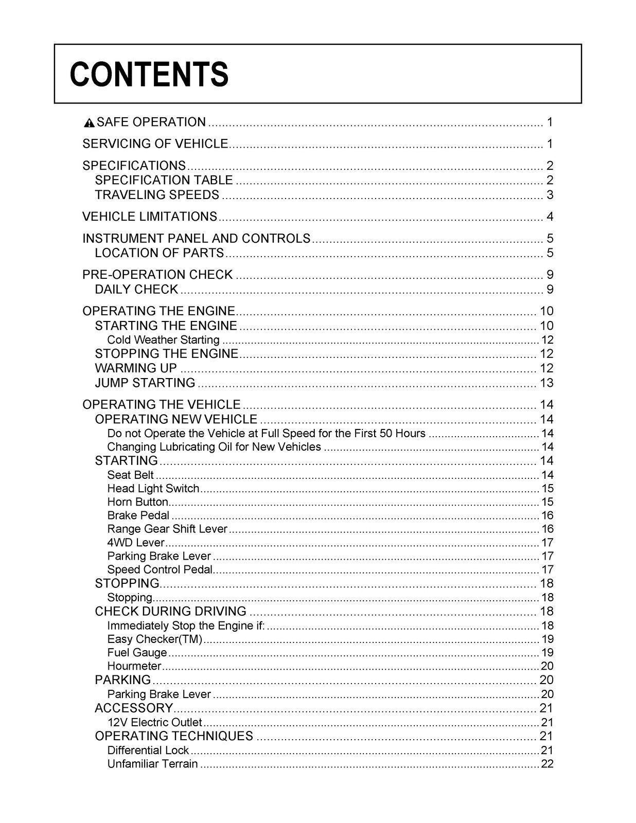 KUBOTA RTV400 RTV400CI OPERATORS MANUAL - STEEL WIRE BOUND - PROTECTIVE COVERS