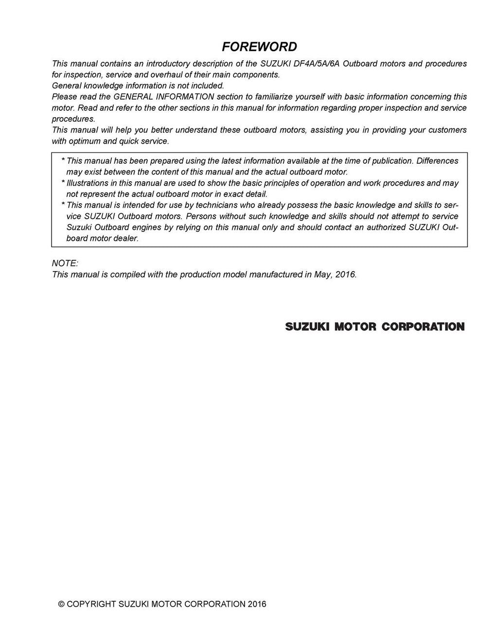 SUZUKI DF4A DF5A DF6A Service Manual - WIRE BOUND - TOUGH COVERS