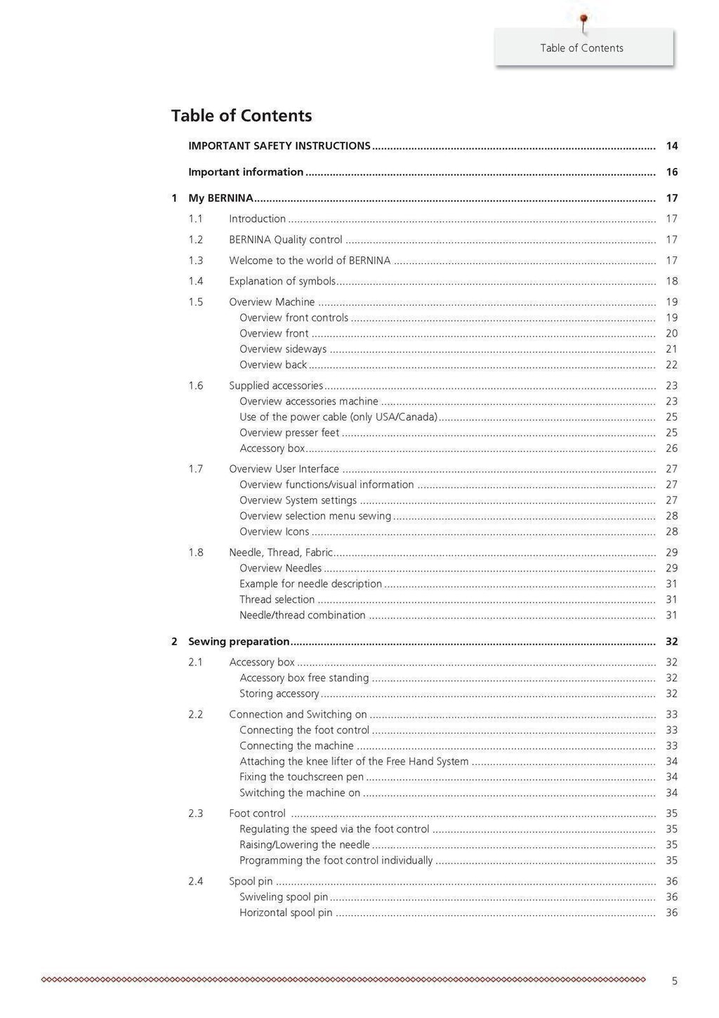 BERNINA 770 QE Sewing Machine User Manual Operation Guide
